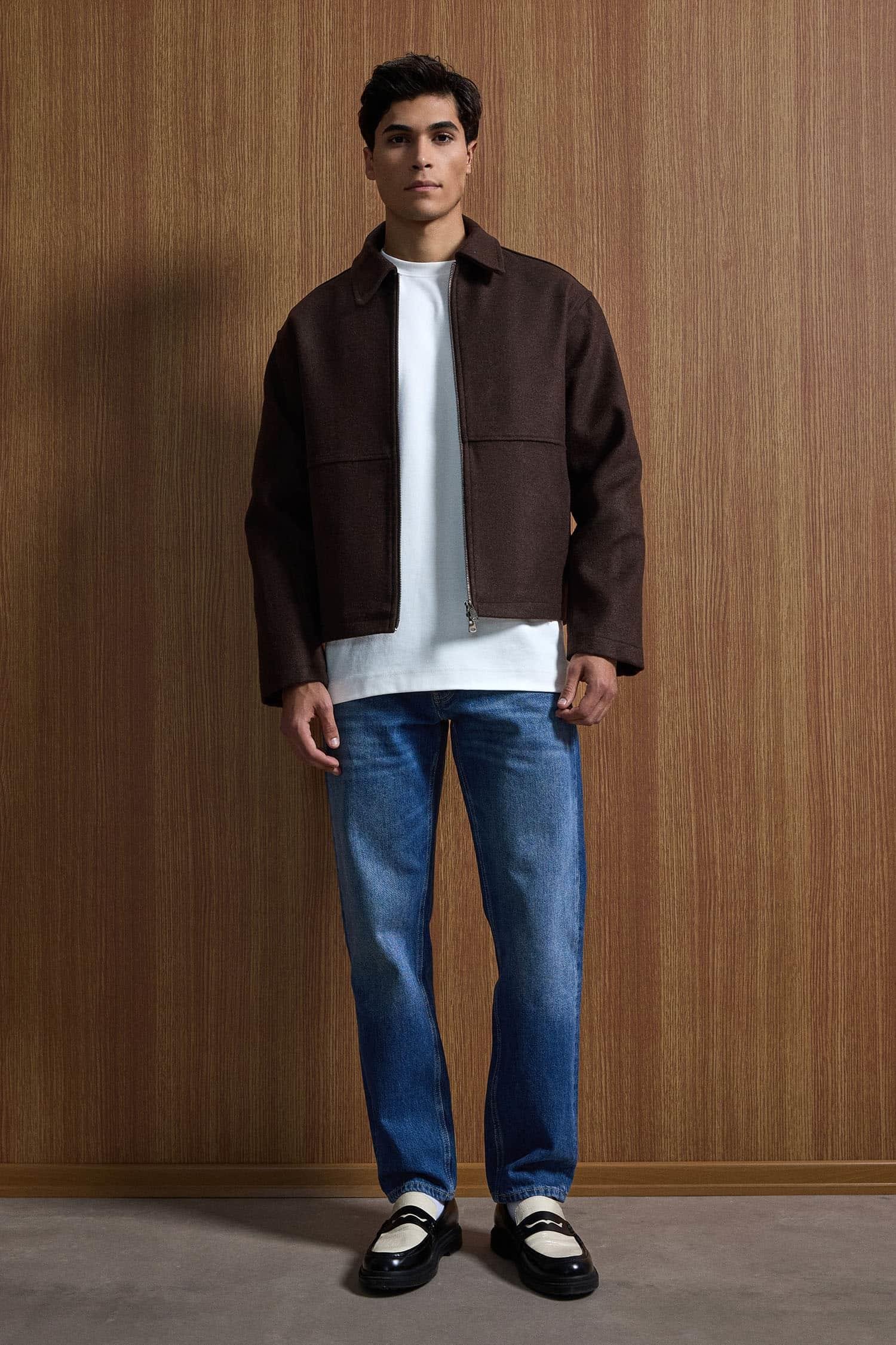 Erkek Relax Fit Premium Kaşe Ceket Kaban Kahverengi