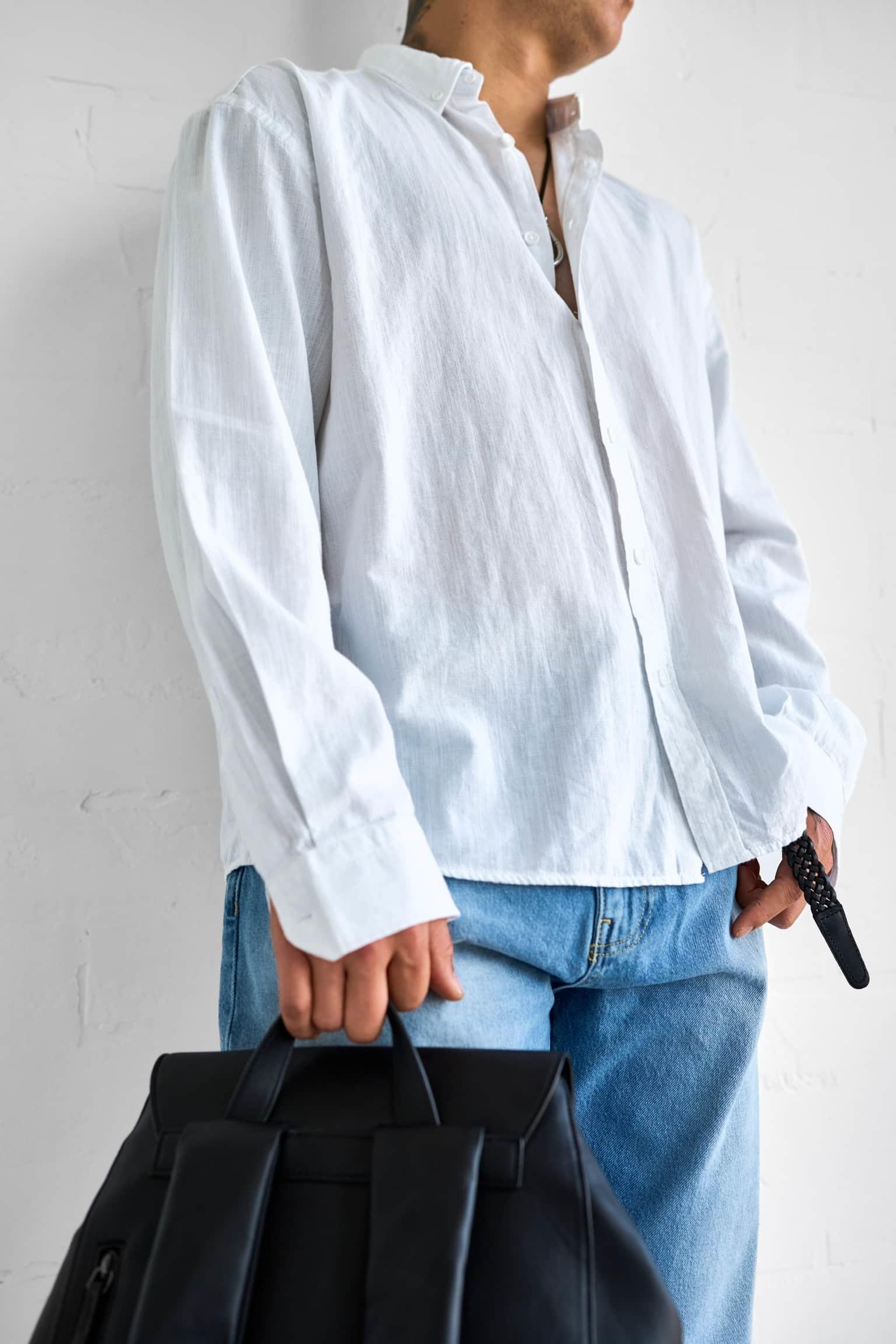 Erkek Relax Fit Rahat Kesim İnce Gömlek Beyaz