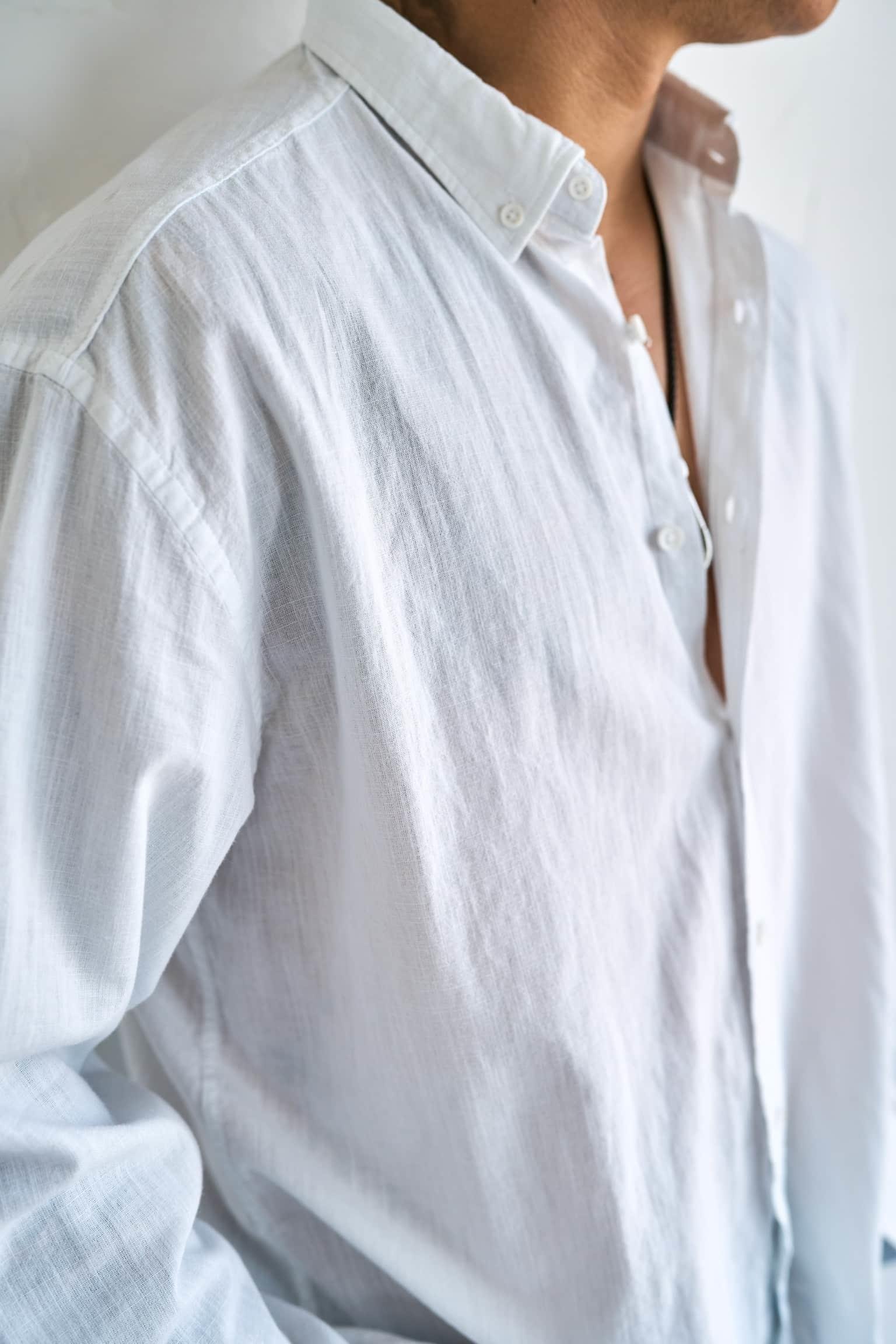 Erkek Relax Fit Rahat Kesim İnce Gömlek Beyaz