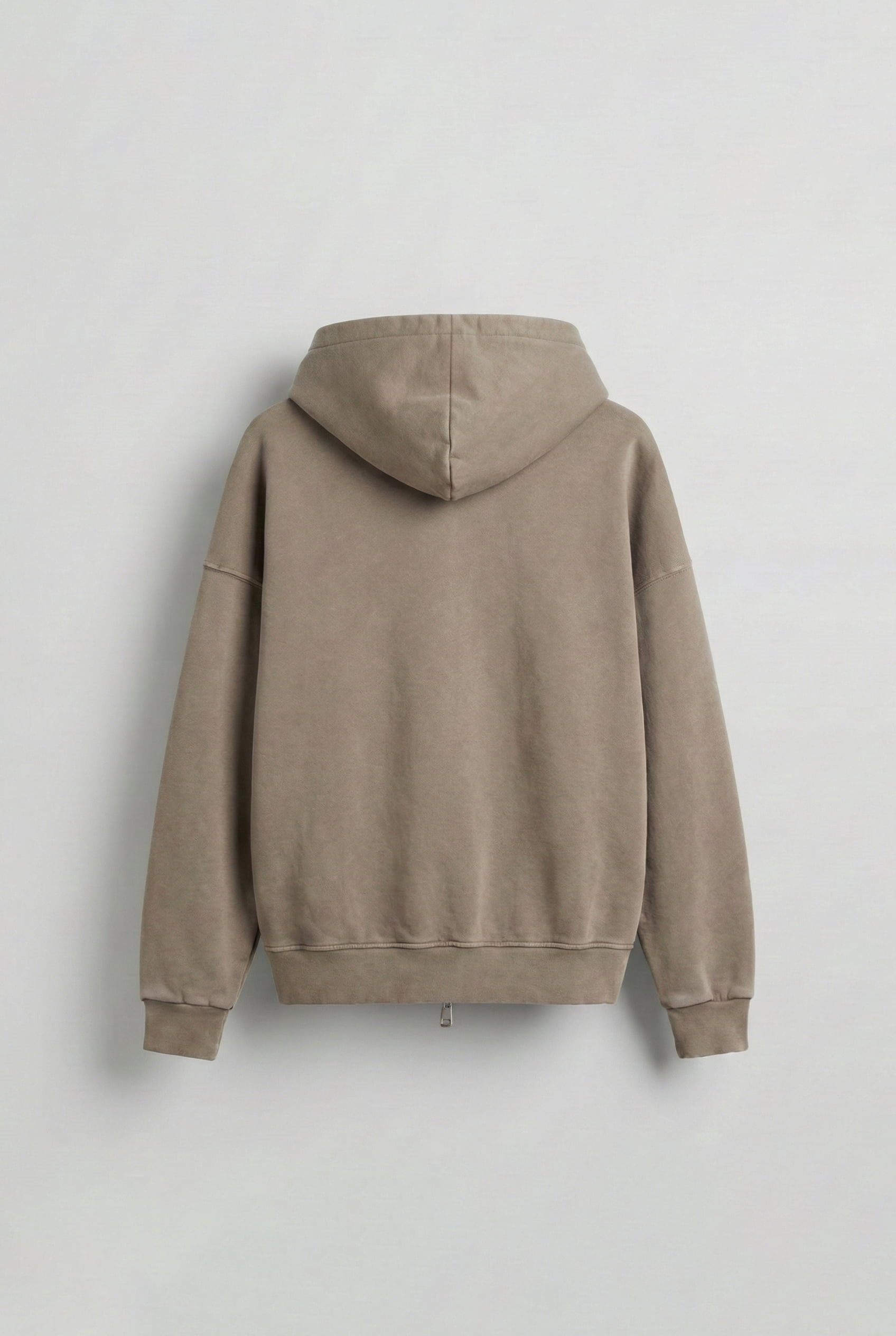 Erkek Relax Fit Yıkamalı Kapüşonlu Sweatshirt Koyu Bej