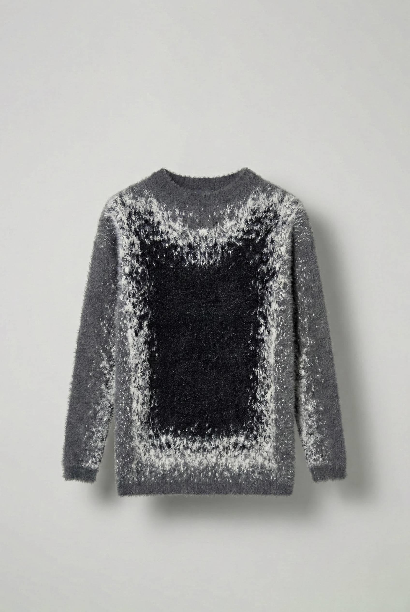 Erkek Relaxed Fit Desenli Örme Kazak Antrasit