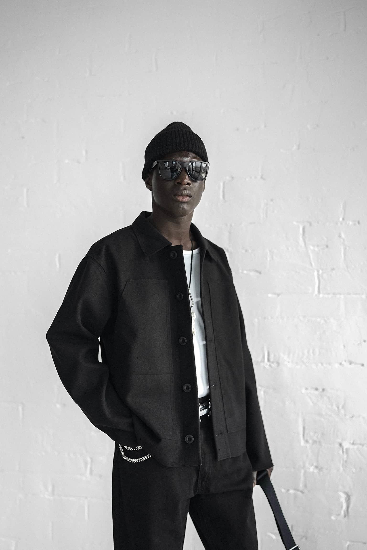 Erkek Relaxed Fit Kaşe Ceket Siyah