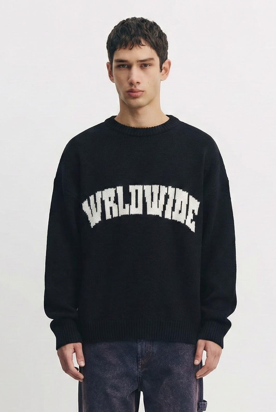 Erkek Relaxed Fit Premium Triko Kazak Siyah