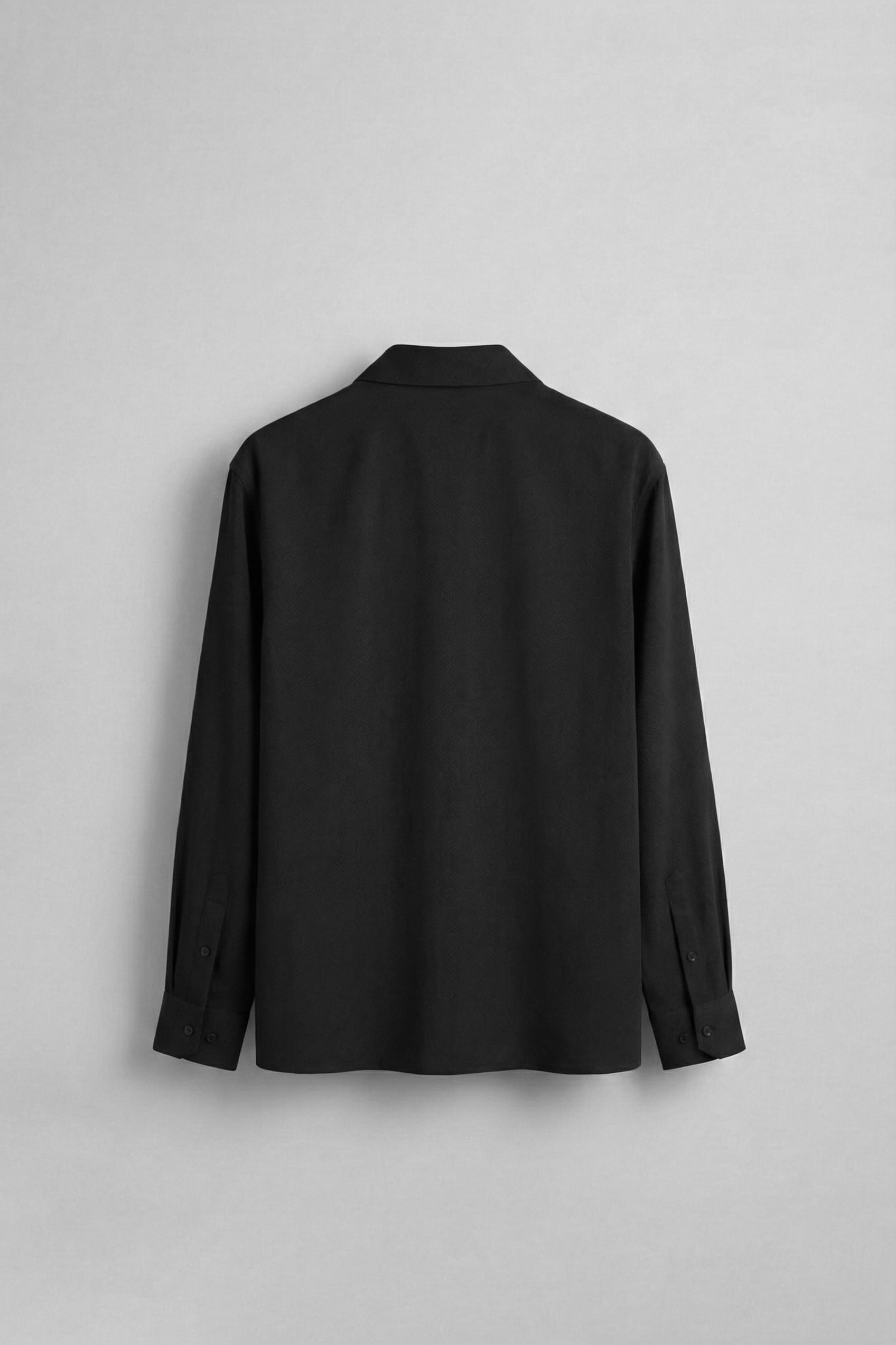 Erkek Relaxed Fit Uzun Kollu Basic Gömlek Siyah