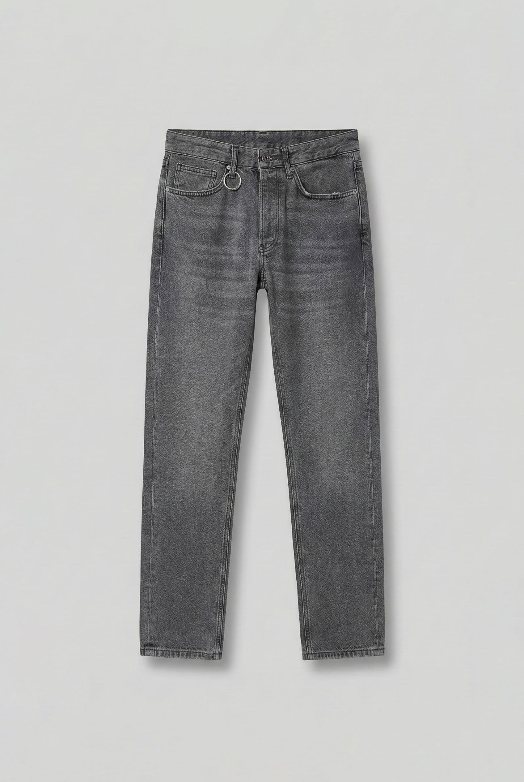 Erkek Relaxed Straight Fit Basic Jean Gri