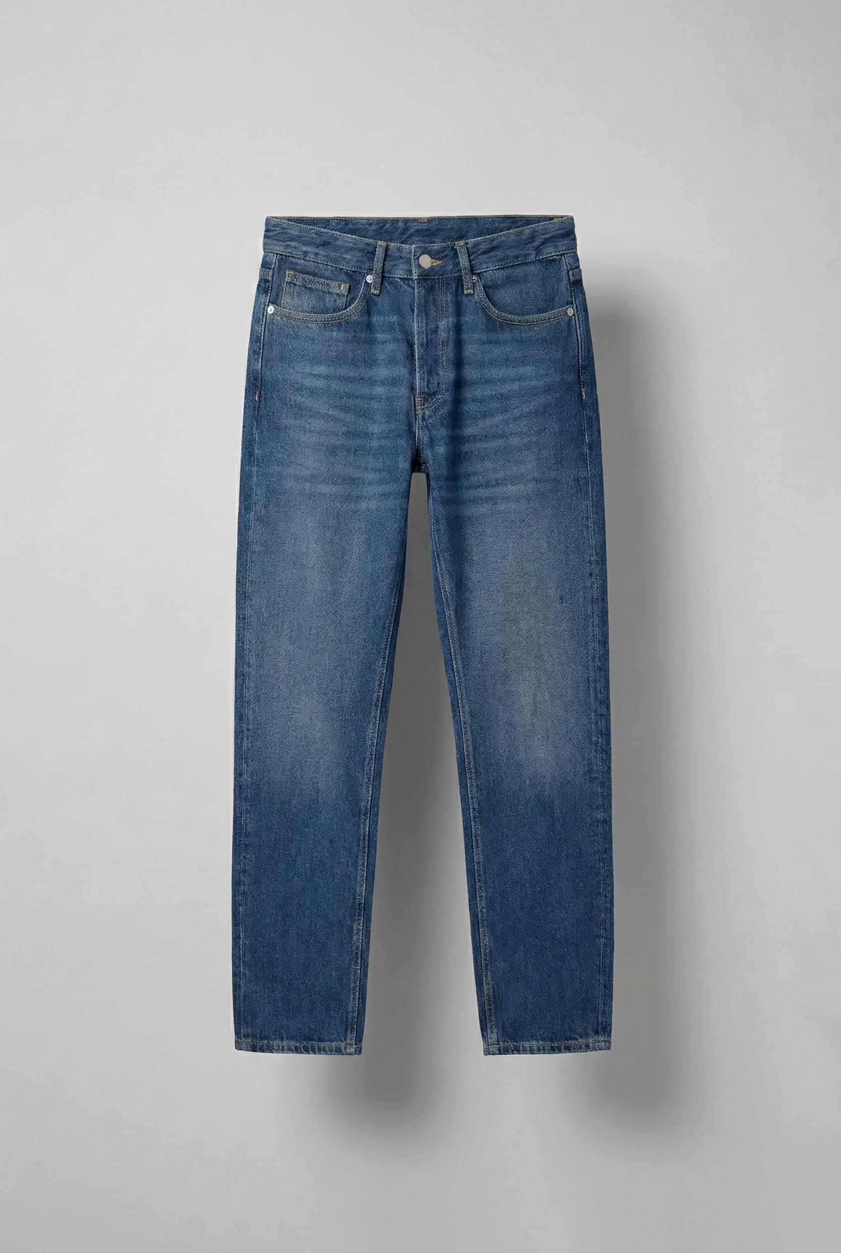 Erkek Relaxed Straight Fit Basic Jean Mavi