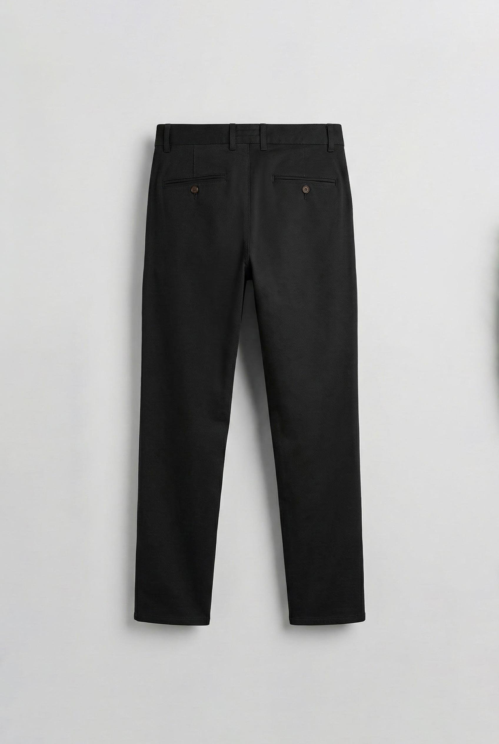 Erkek Slim Fit %100 Pamuk Chino Pantolon Siyah