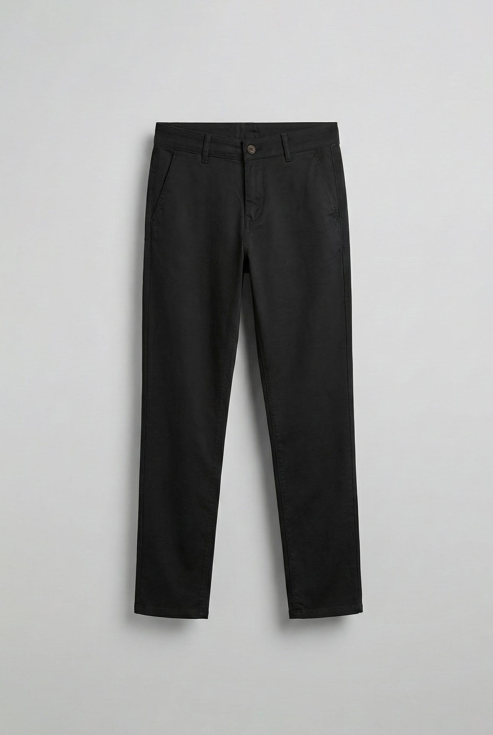 Erkek Slim Fit %100 Pamuk Chino Pantolon Siyah