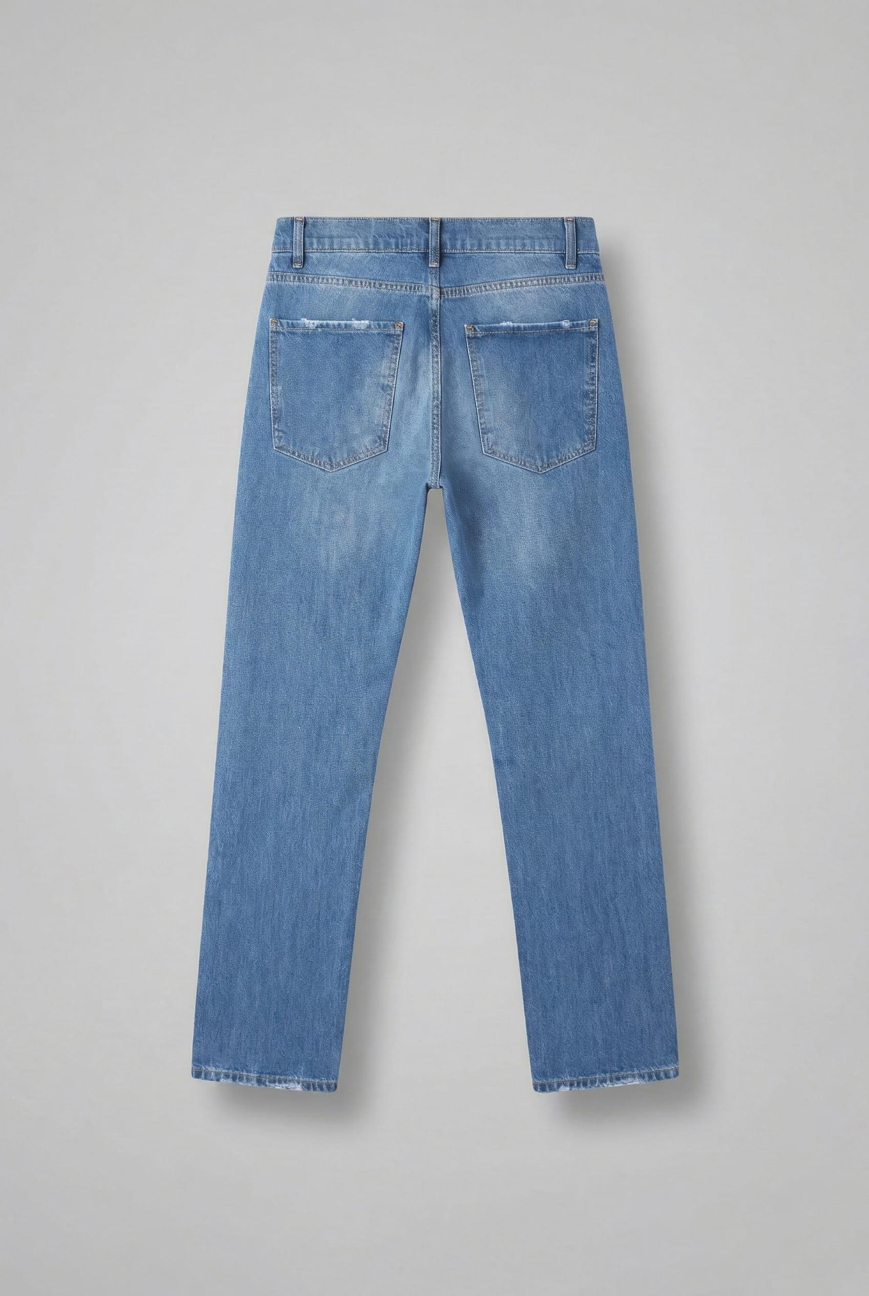 Erkek Slim Fit %100 Pamuk Essential Basic Jean Mavi