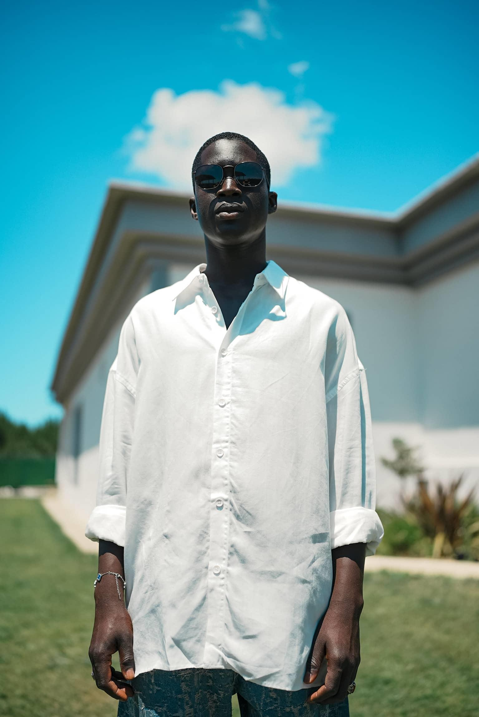 Erkek Soft Dokulu Basic Oversize Gömlek Beyaz