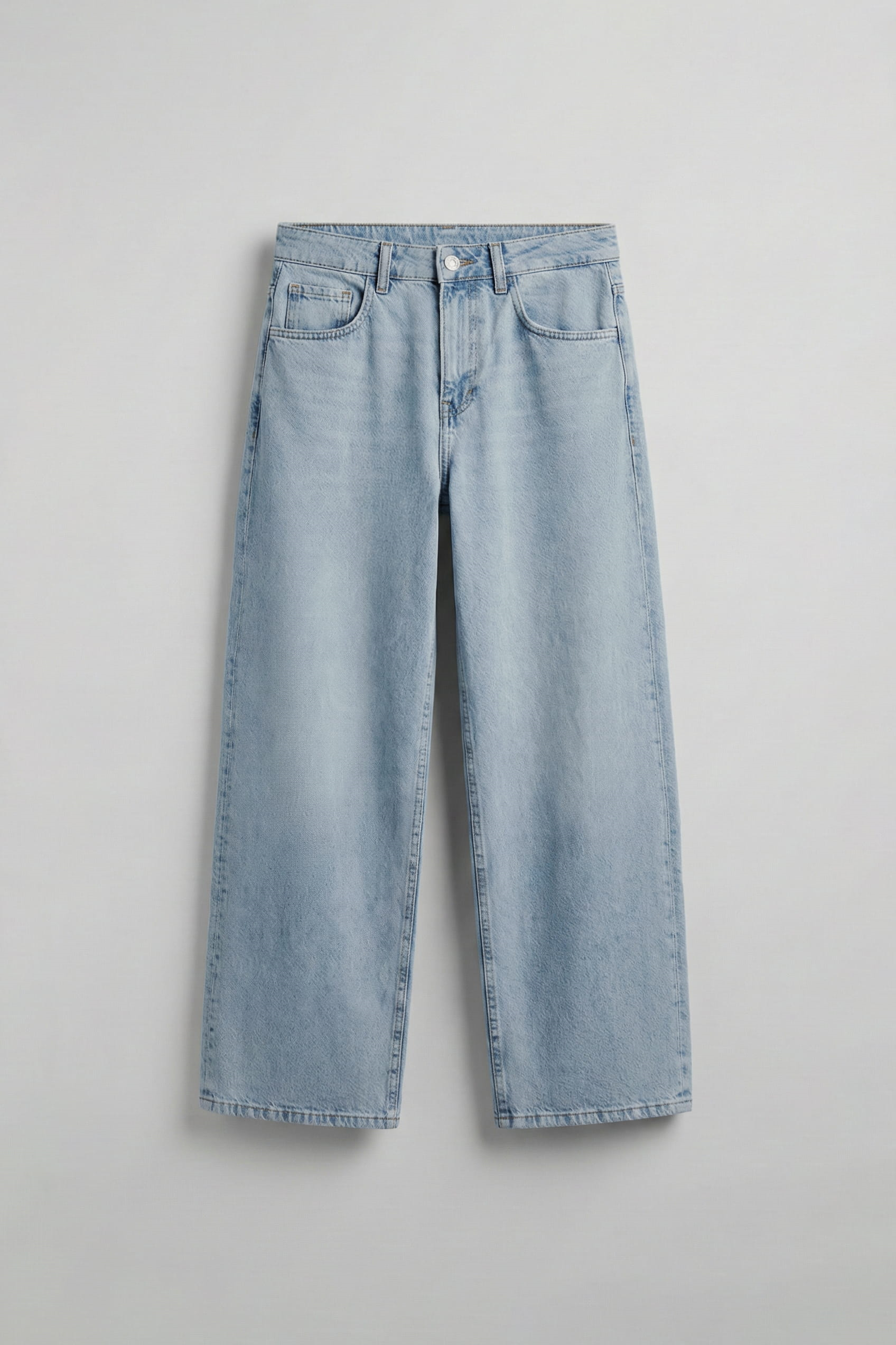Erkek Süper Baggy Fit Jean Pantolon Buz Mavi