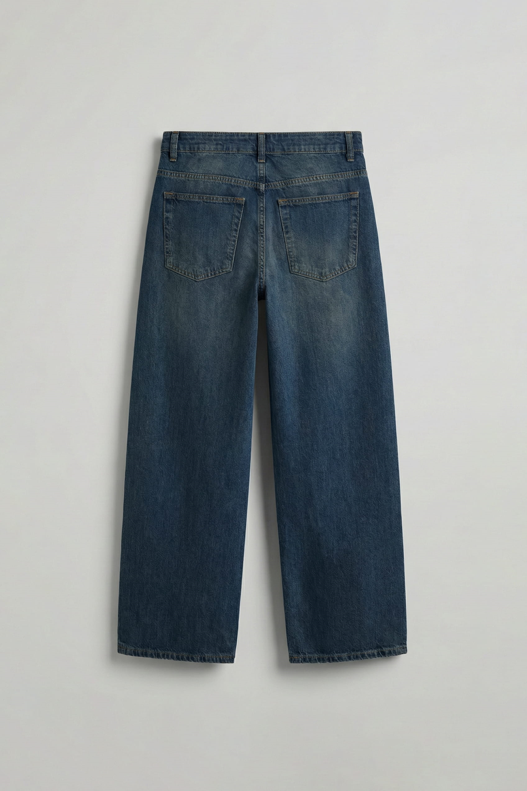 Erkek Süper Baggy Fit Jean Pantolon Koyu Mavi