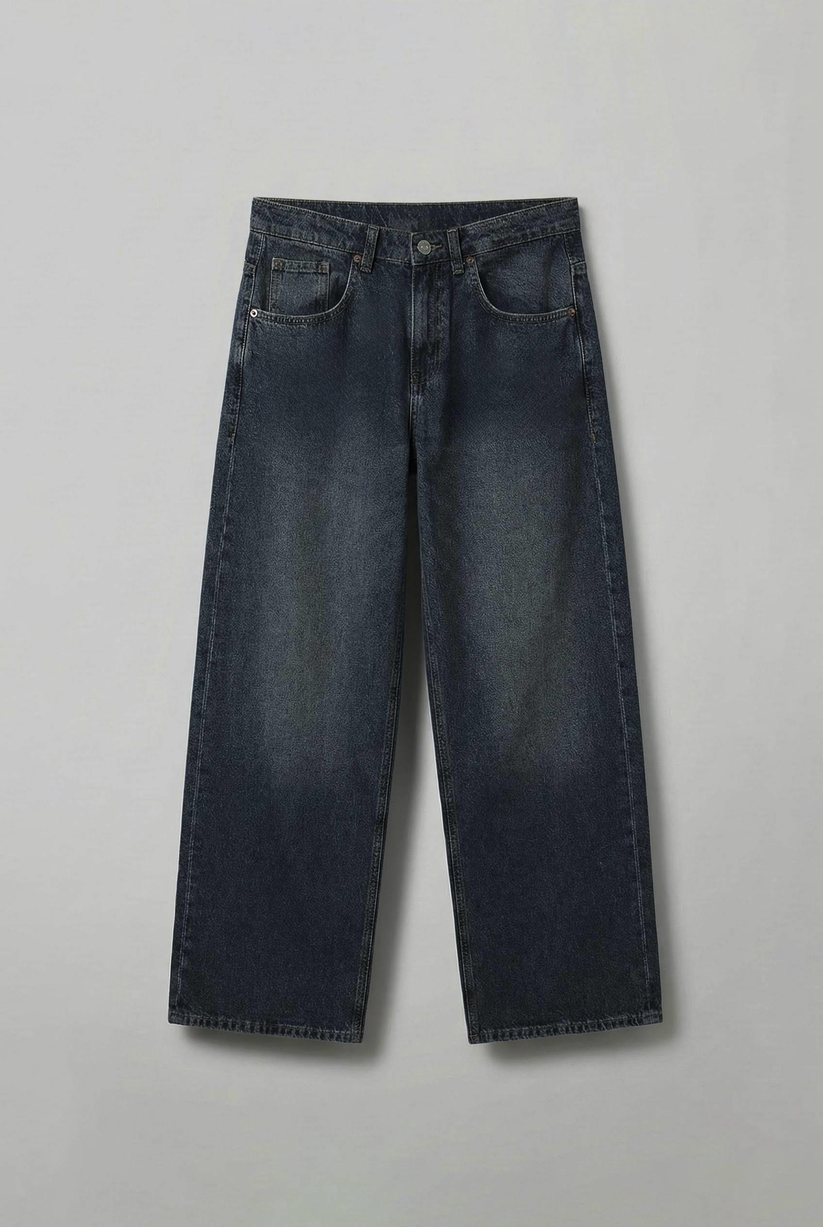 Erkek Süper Baggy Fit Jean Pantolon Lacivert