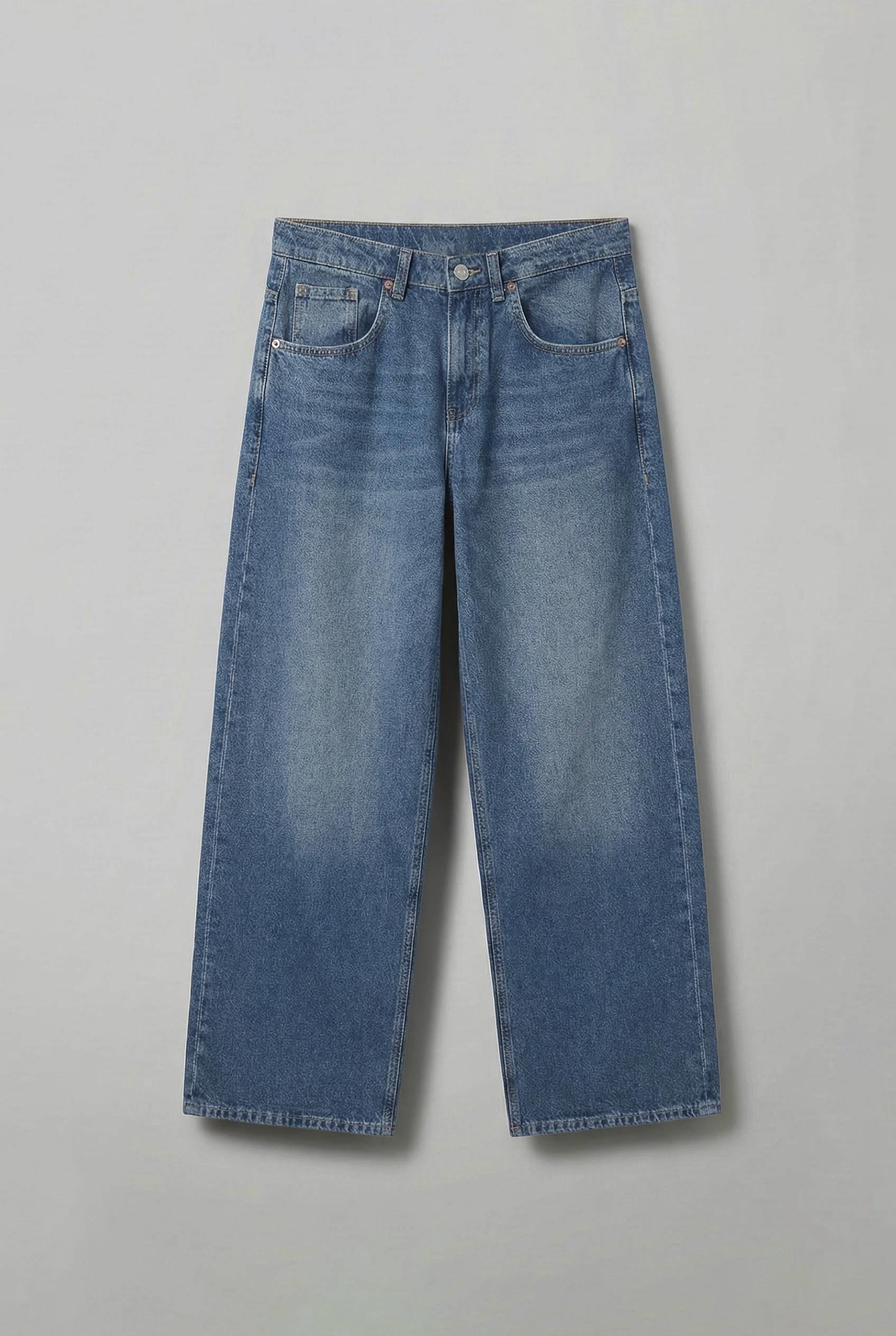 Erkek Süper Baggy Fit Jean Pantolon Mavi