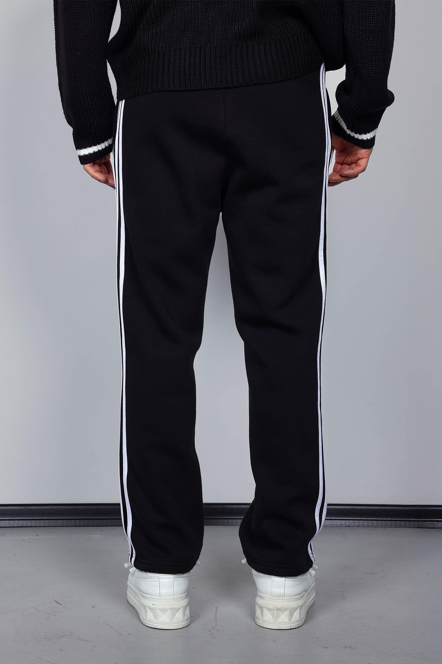 Erkek Yan Şeritli Baggy Fit Eşofman Siyah