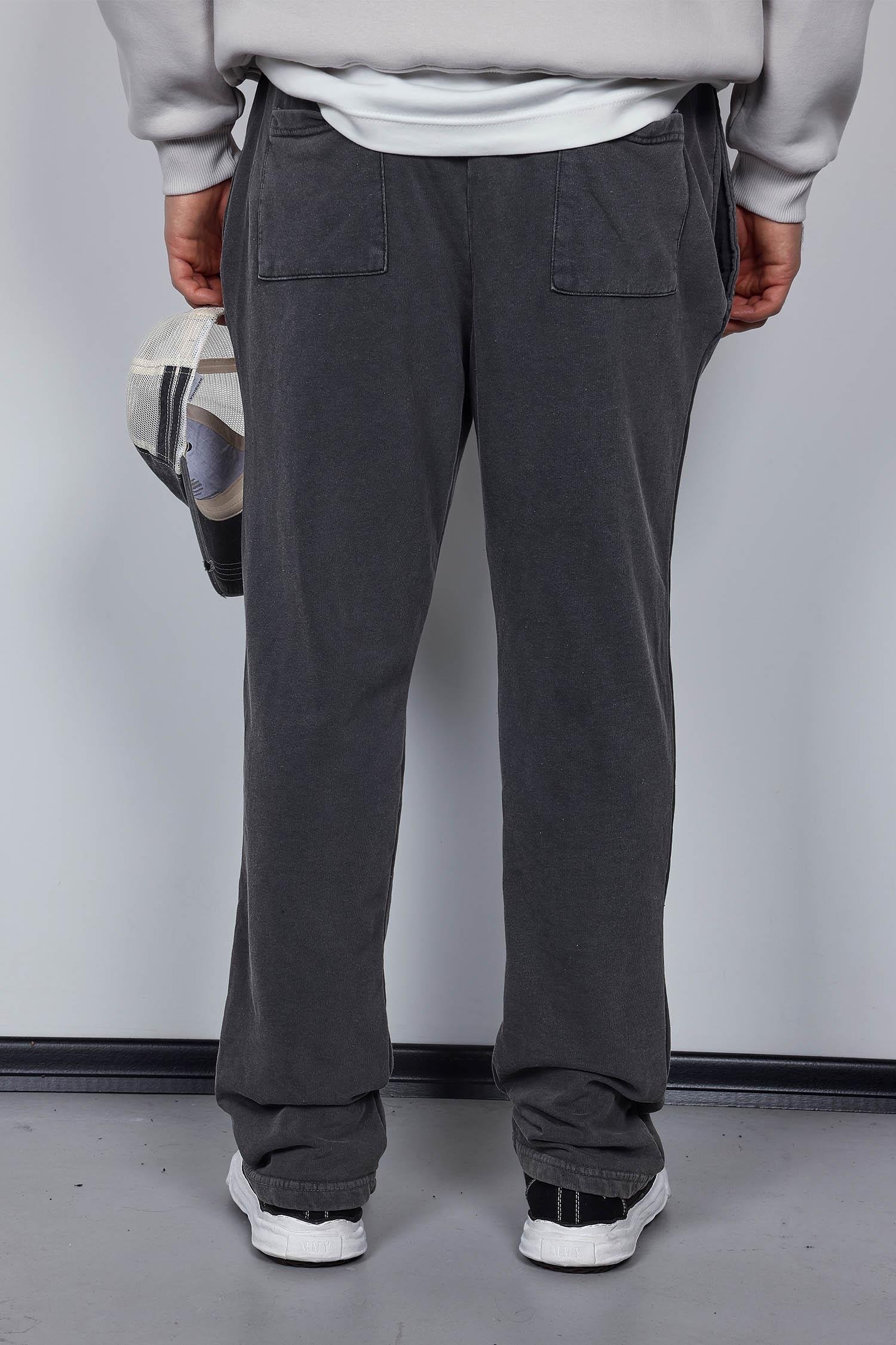 Erkek Yıkamalı Baggy Fit Eşofman Siyah