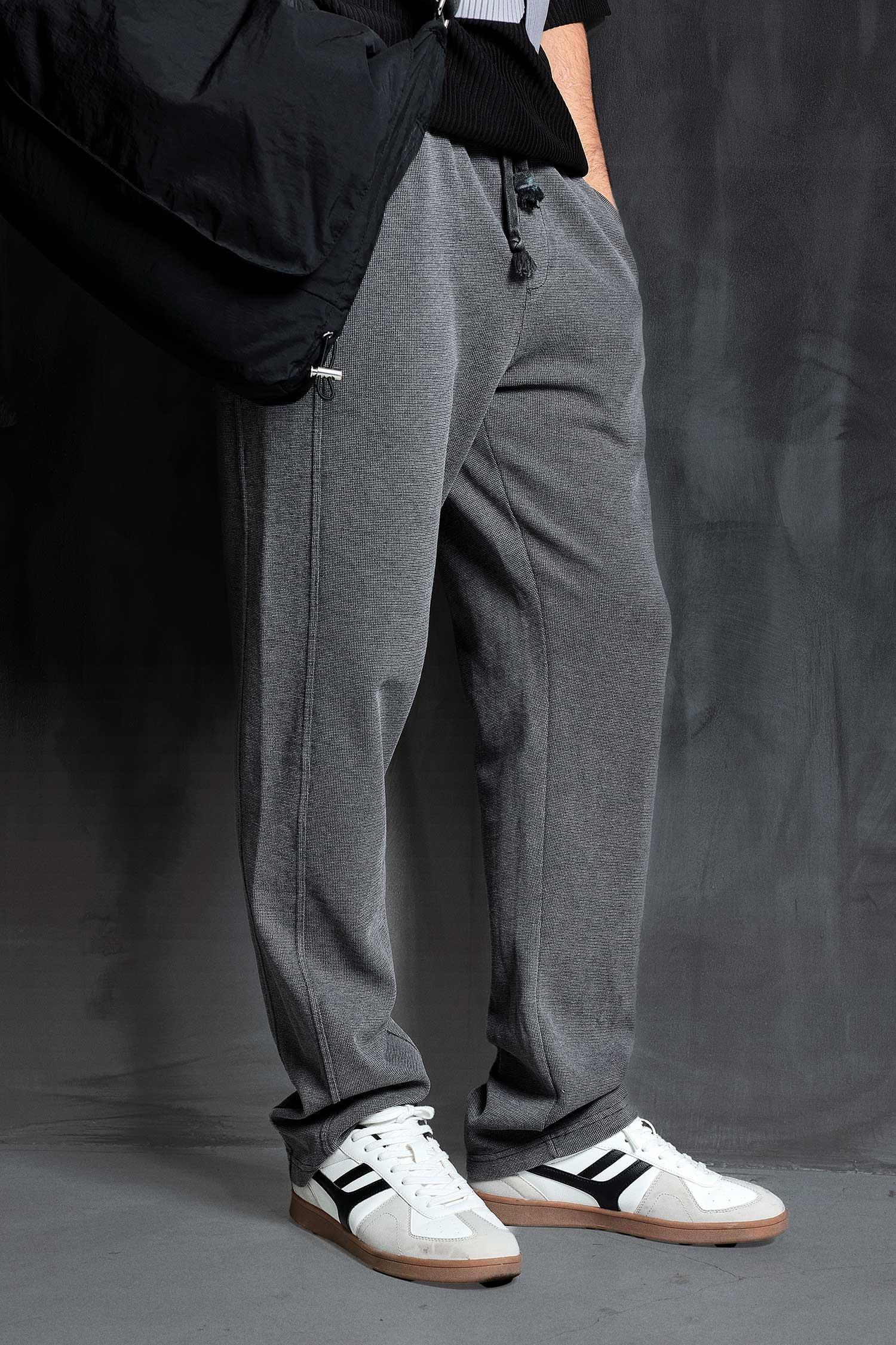 Erkek Yıkamalı Beli Lastikli Regular Fit Eşofman Koyu Gri