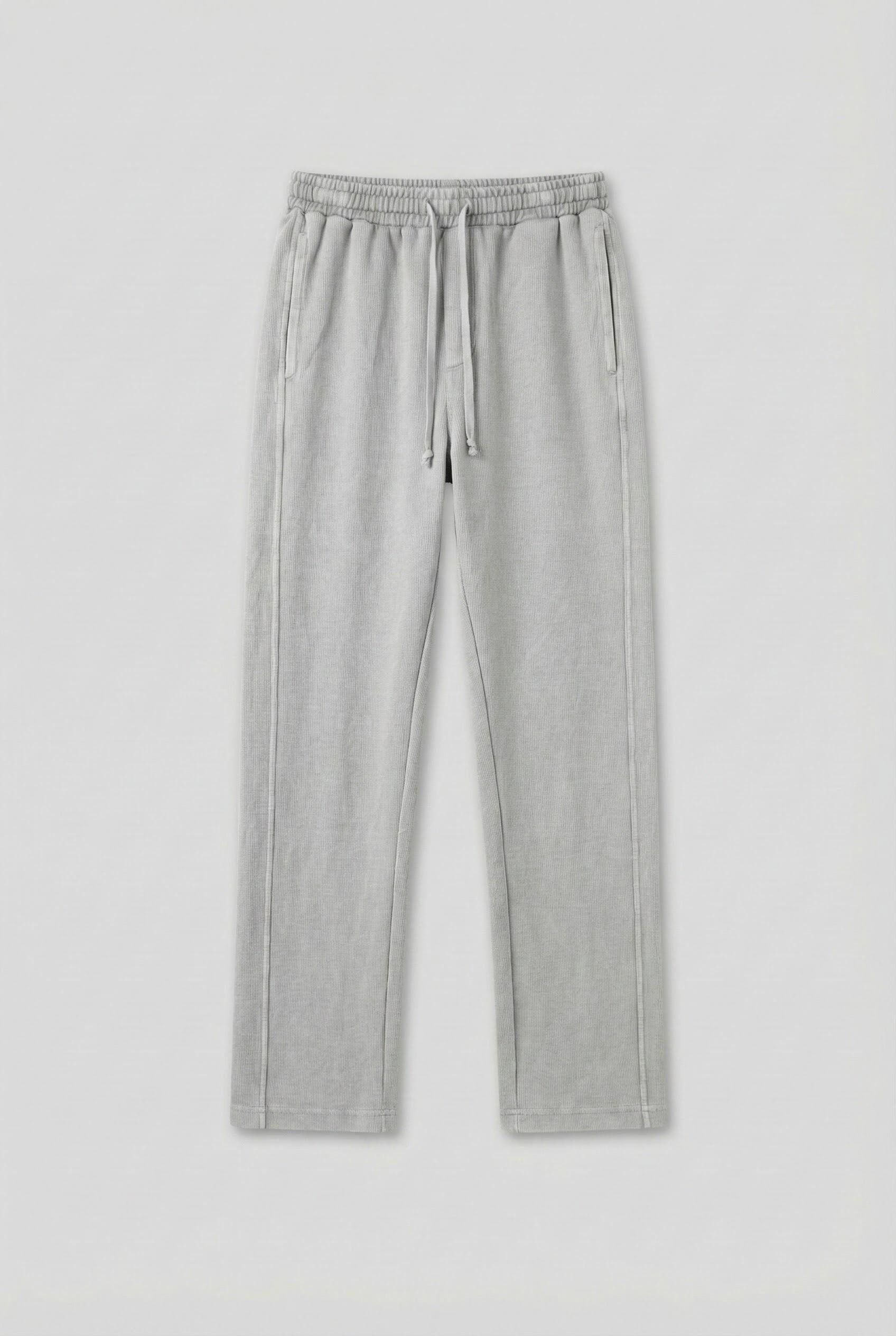 Erkek Yıkamalı Beli Lastikli Regular Fit Eşofman Açık Gri