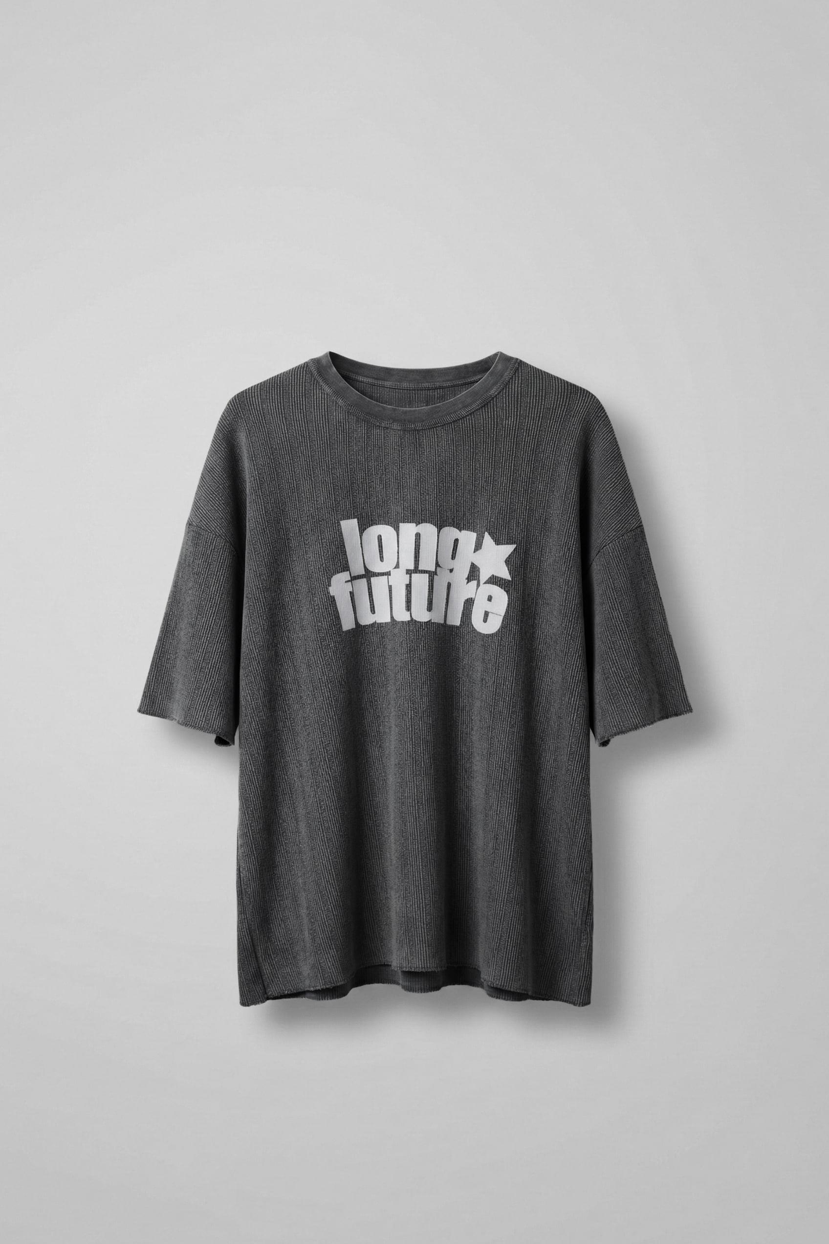 Erkek Yıkamalı Ribana Kumaş Oversize T-Shirt Siyah