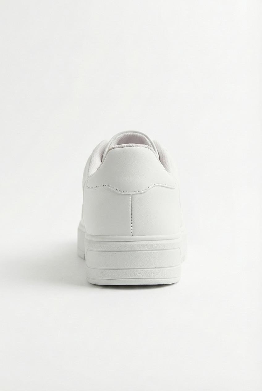 Erkek Yüksek Tabanlı Bağcıklı Spor Ayakkabı Beyaz