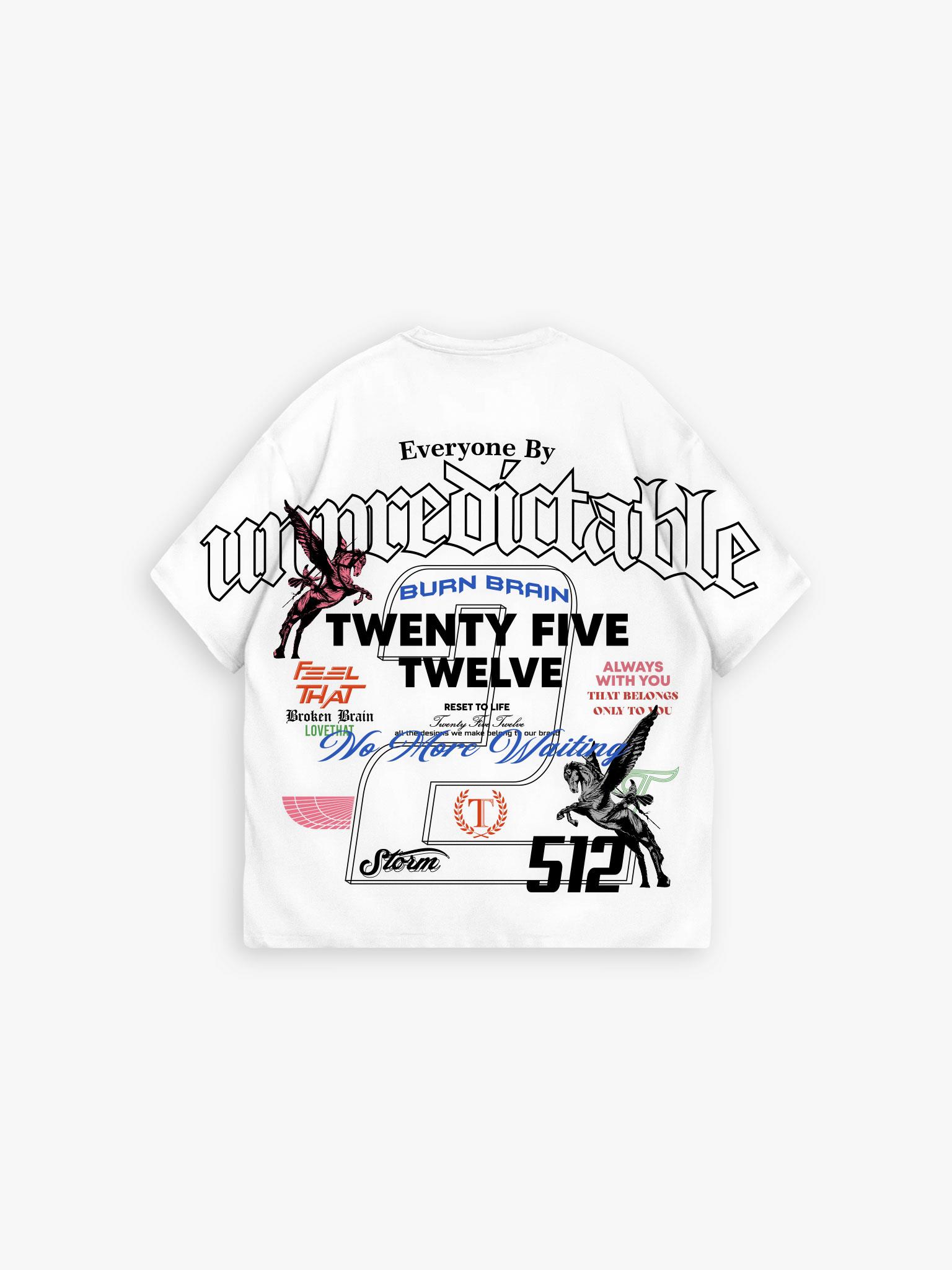 Extra Oversize Baskılı T-Shirt Beyaz