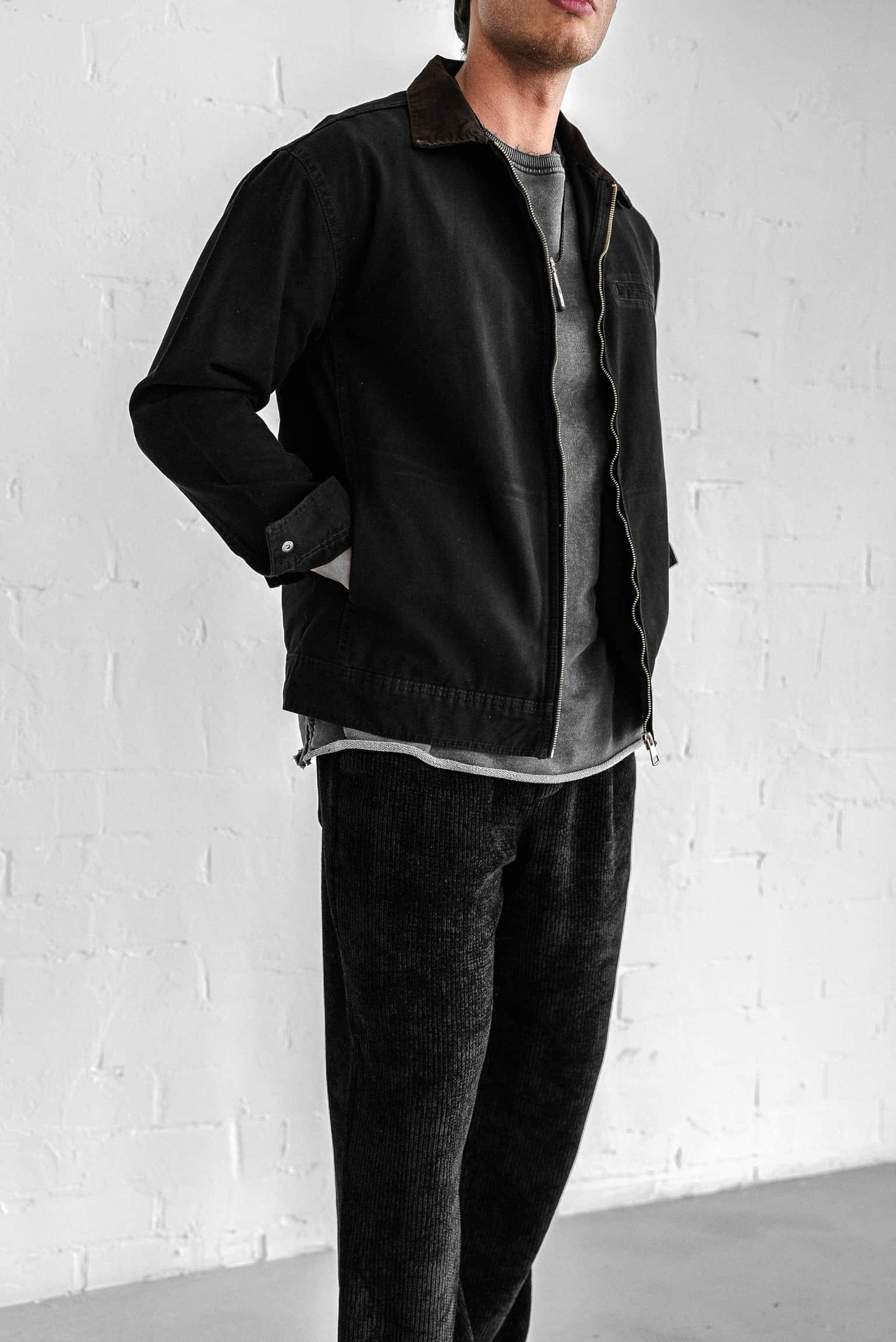 Kadın Kontrast Yakalı Regular Fit Denim Ceket Siyah