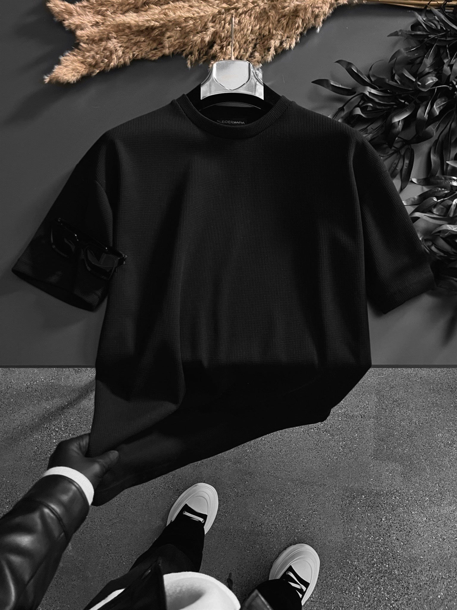 -ABLUKA-ONLİNE-Long-Fit-Dokulu-Basic-T-Shirt-Siyah-