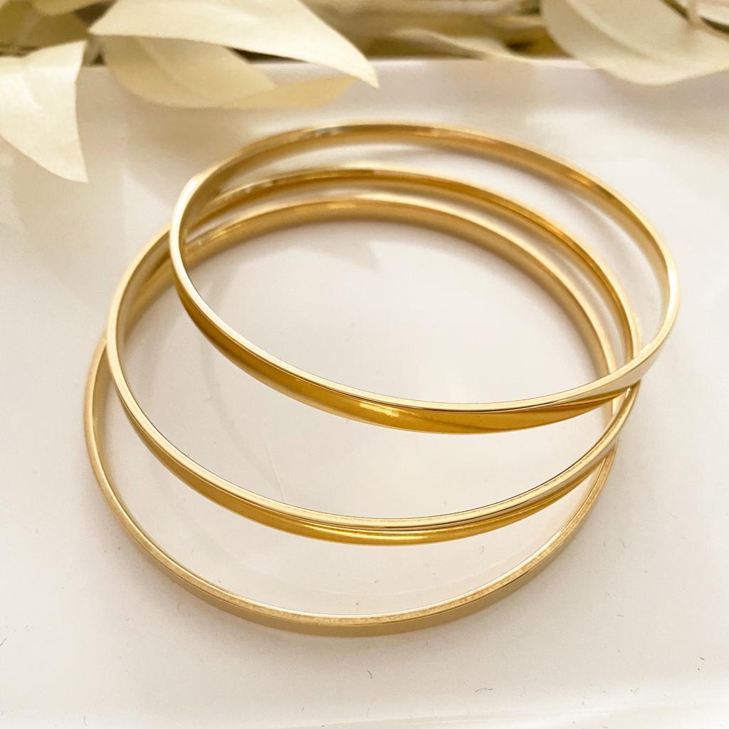 Kalın Ajda Altın Kaplama Çelik Kelepçe