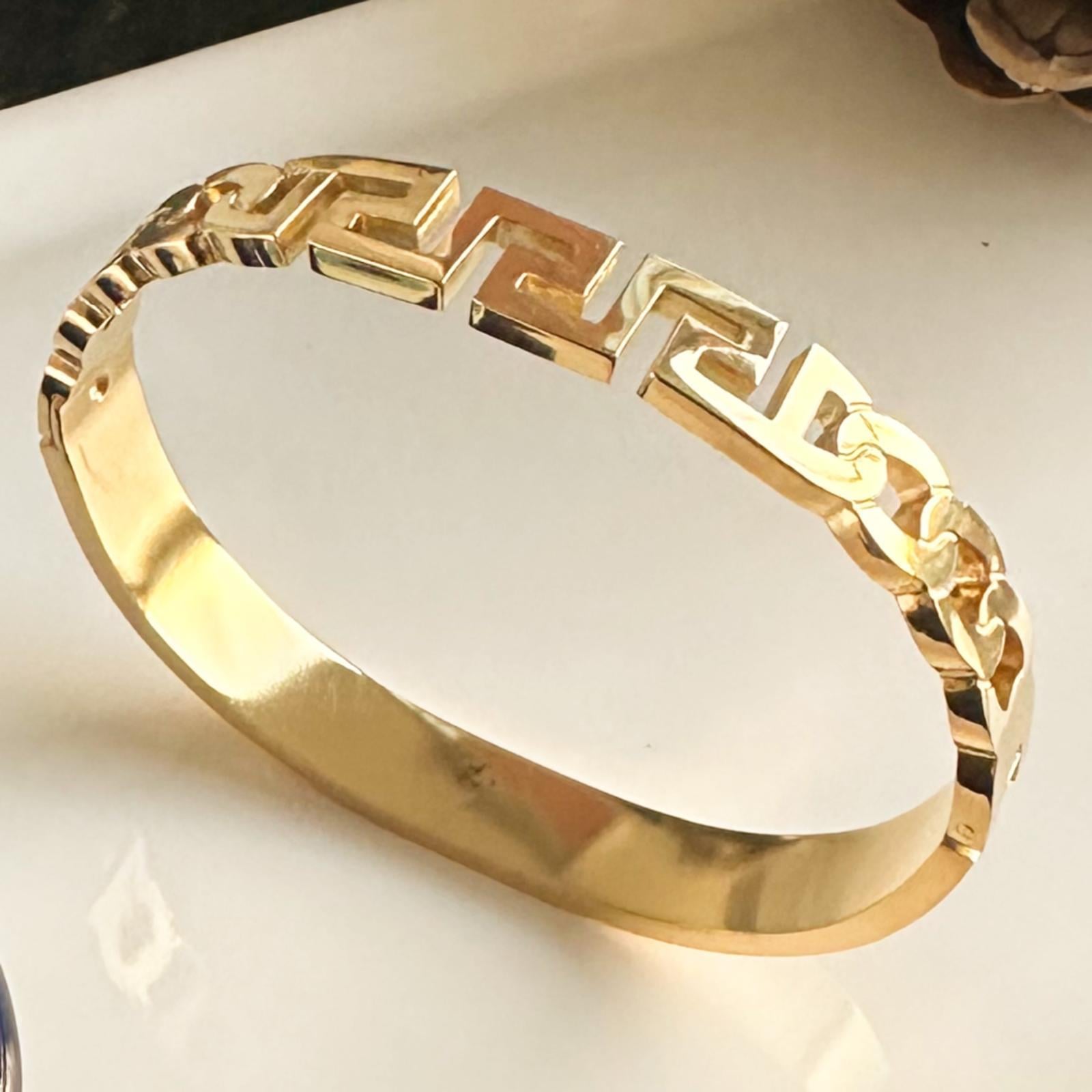 Labirent Zİncir Model Altın Kaplama Çelik Kelepçe