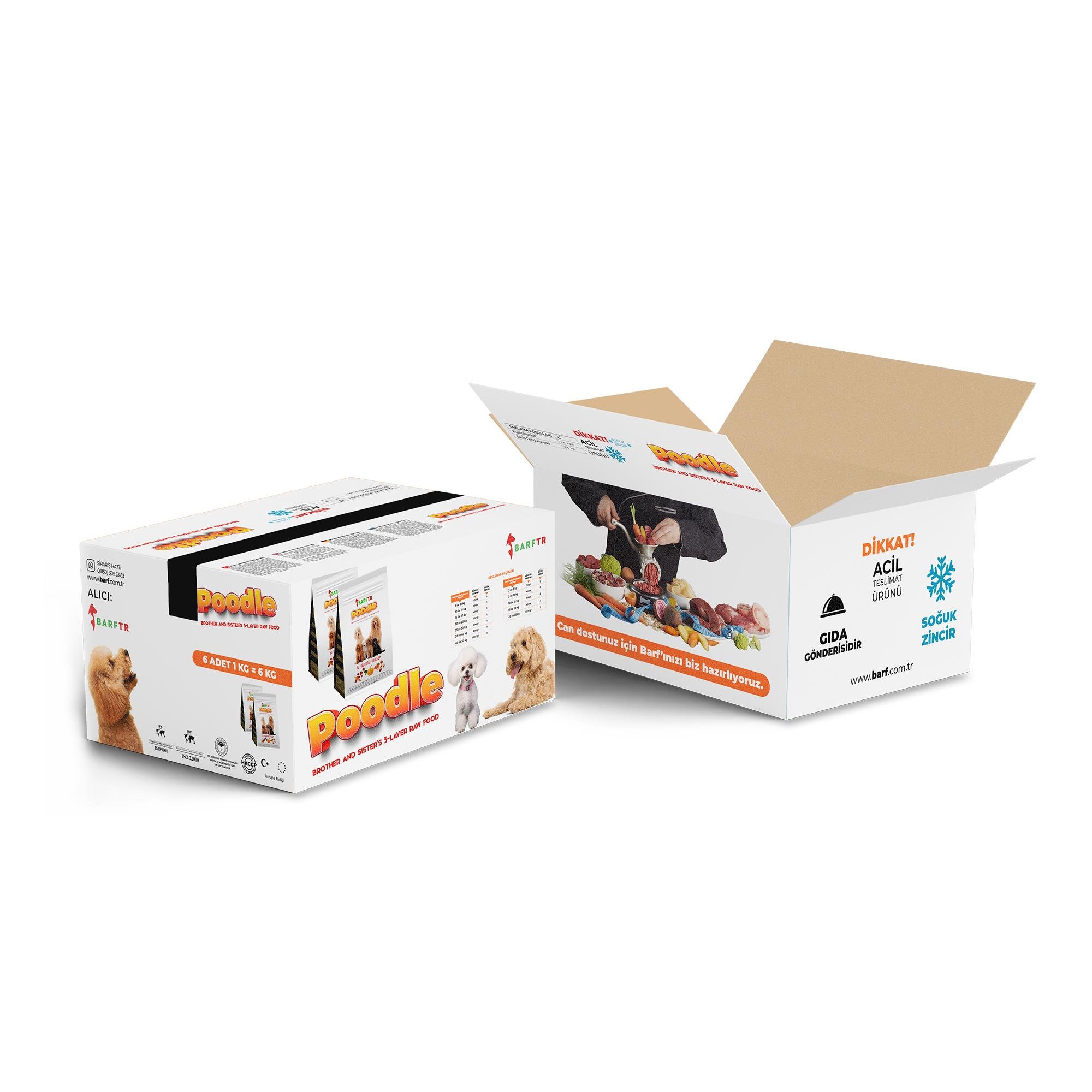 3 Katlı Barf Köpek Maması 6 Kg 1000 gr Tekli Ambalajlarda