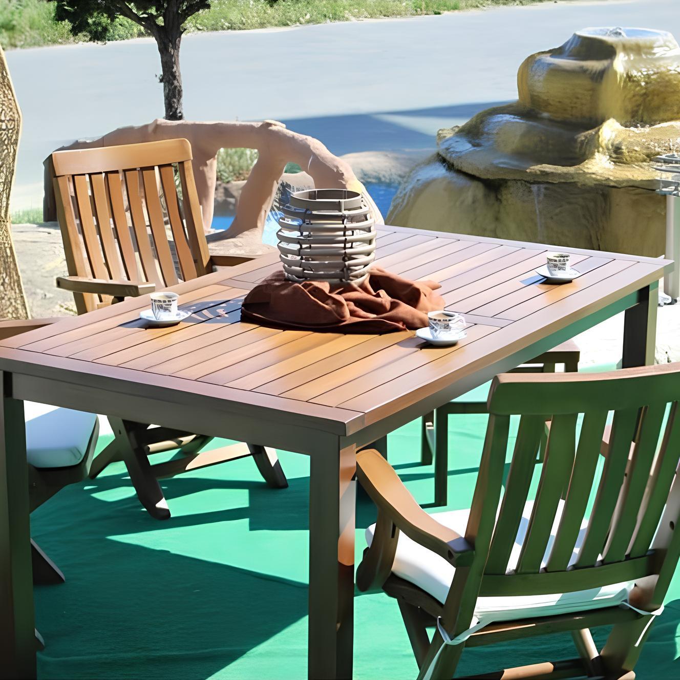 Avşa LX3 Ahşap Masa Sandalye Takımları - 6, 8 ve 10 Kişilik Katlanır Bahçe Balkon Set