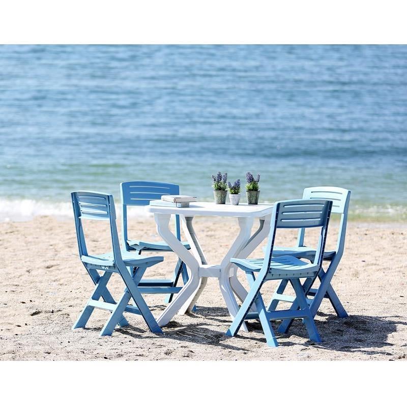 Bahceme Bergama Plastik Bahçe Balkon Seti: 70x70 Masa + 4 Sandalye