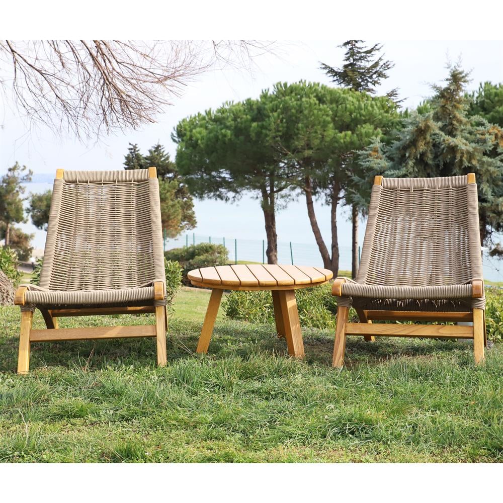 Bali Deck Ahşap Bahçe Balkon Sandalyesi