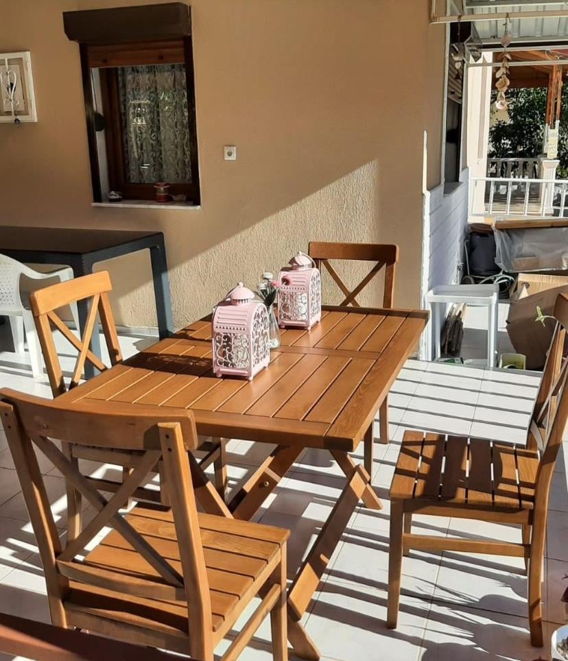 Bodrum Katlanır Ahşap Bahçe Balkon Masaları -Dikdörtgen Ölçüler