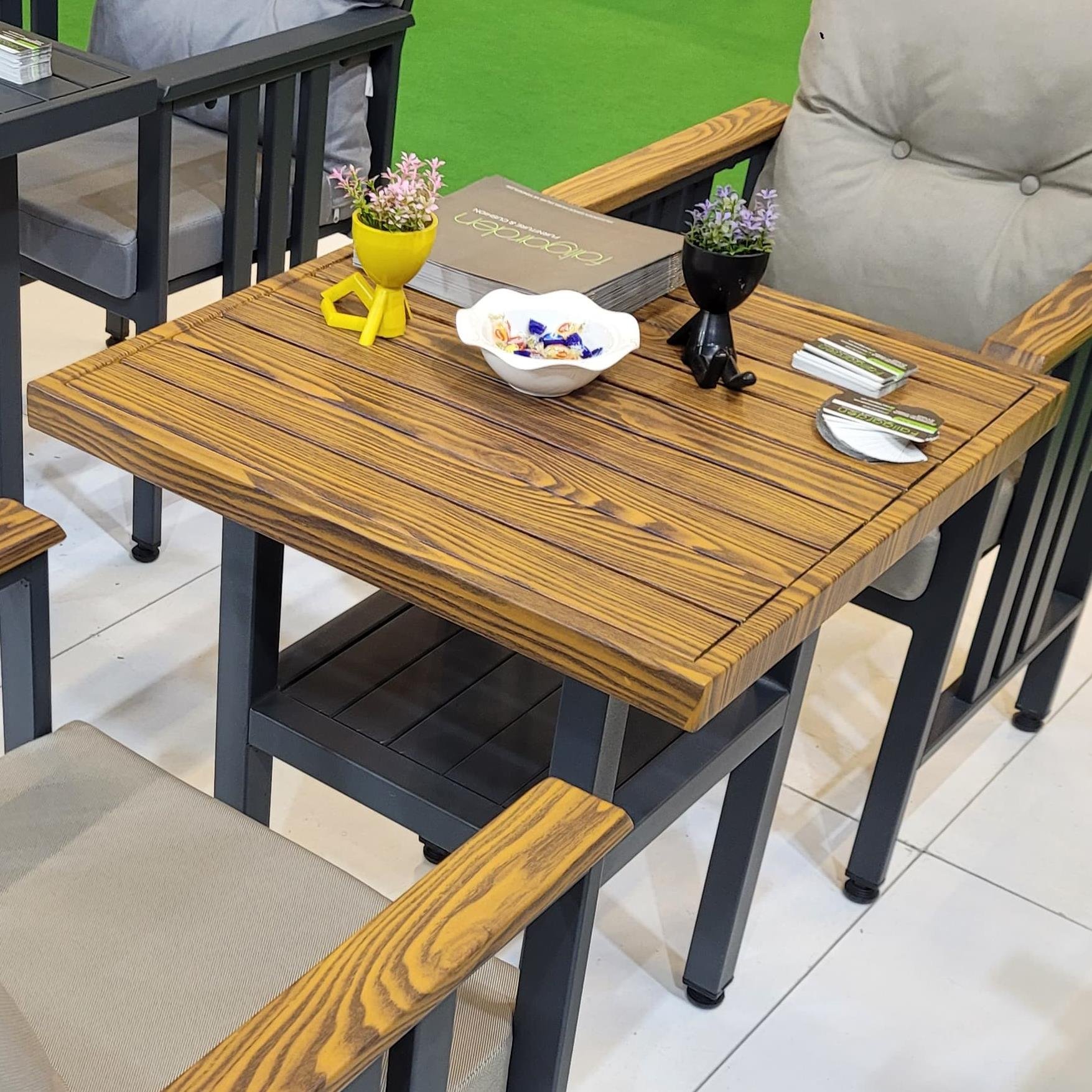 Çamlıca Masalar | Alüminyum Bahçe Balkon Mutfak Masası - Tablalı, Ebat Seçimli