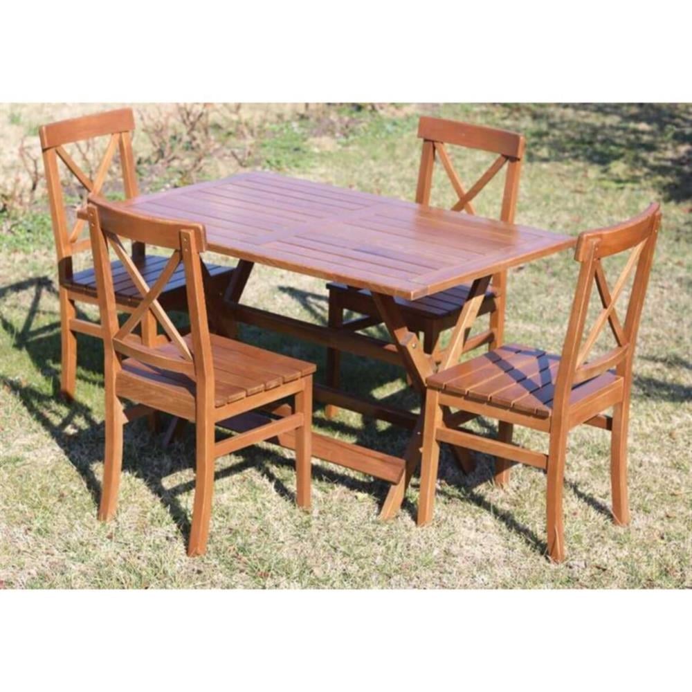 Çeşme Ahşap Masa Sandalye Takımları -4 Kişilik Bahçe Balkon Set