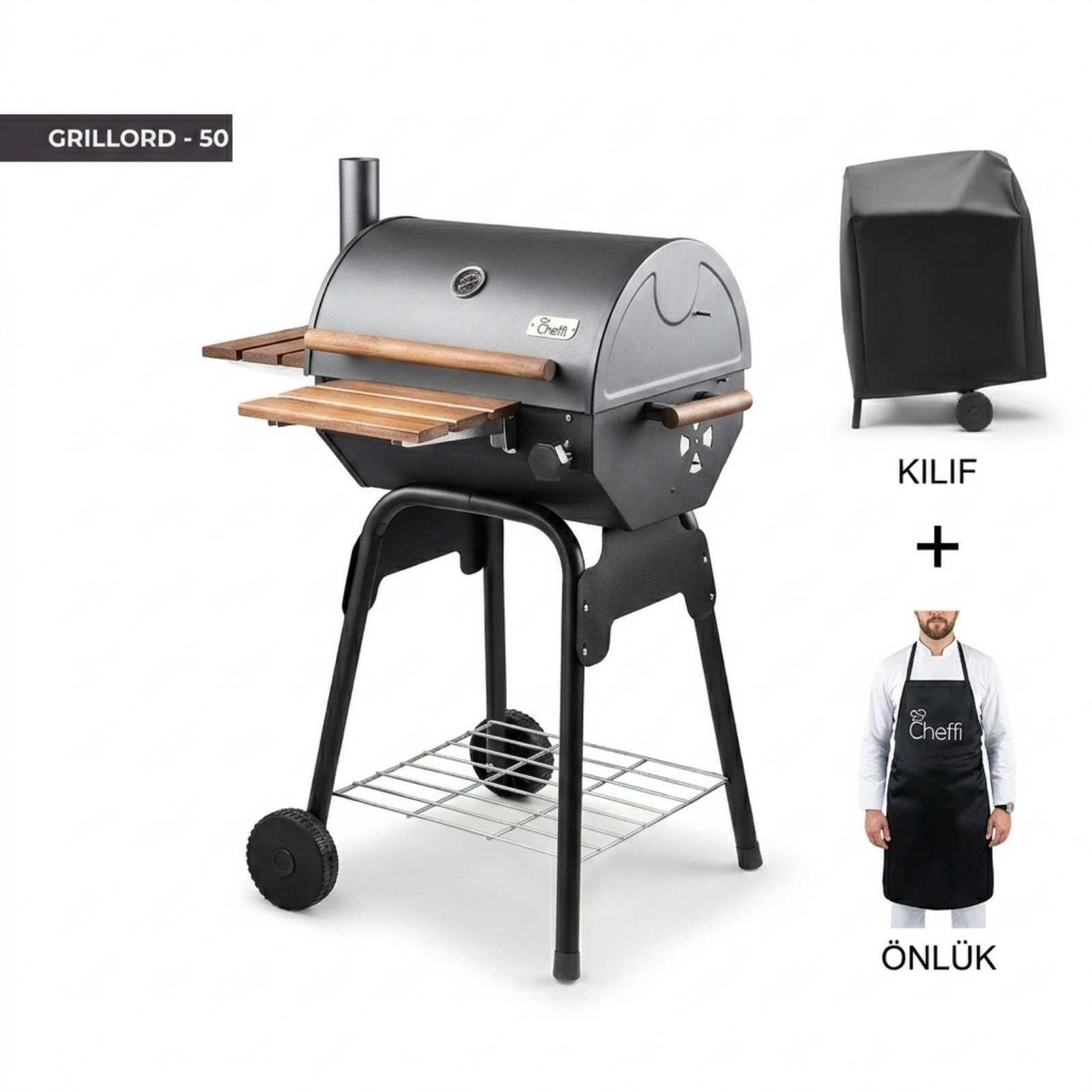 Cheffi Grillord-50 Kömürlü Barbekü Mangal (ÖNLÜK VE KILIF HEDİYELİ)