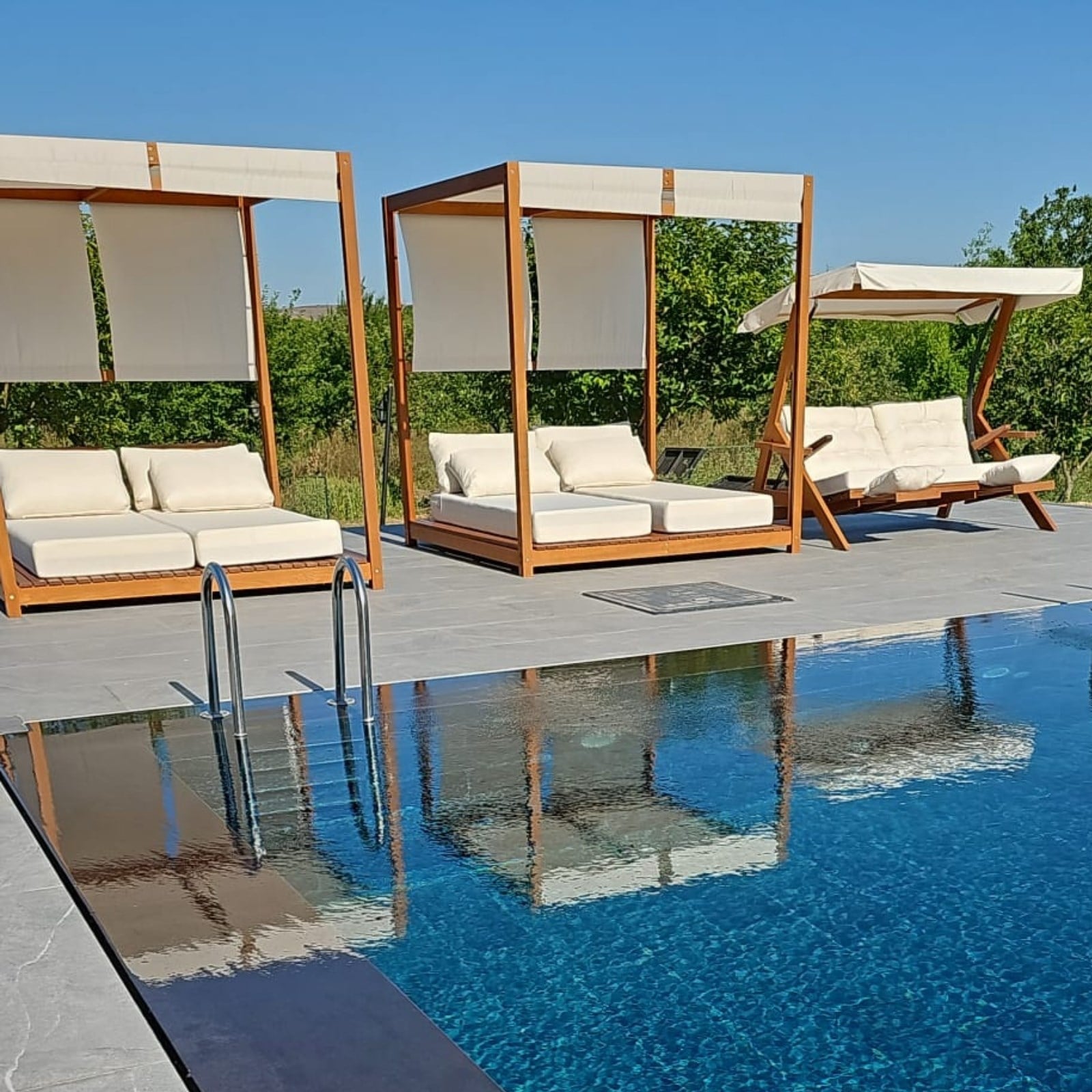 Efes Ahşap Bahçe Yatağı Lüx Daybed Set