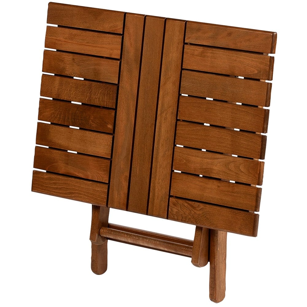 Kaş  50x50 Katlanabilir Ahşap Bahçe Balkon Sehpası -Katlanır