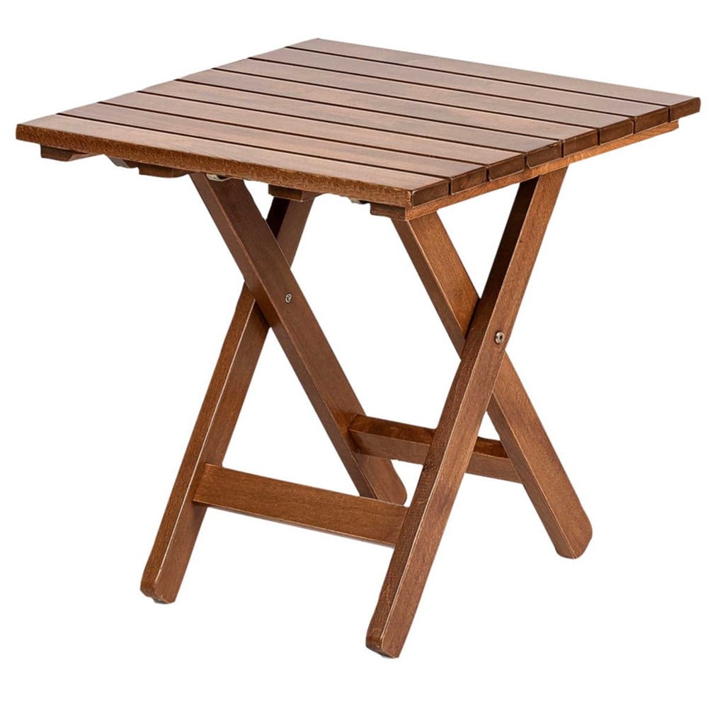 Kaş  50x50 Katlanabilir Ahşap Bahçe Balkon Sehpası -Katlanır