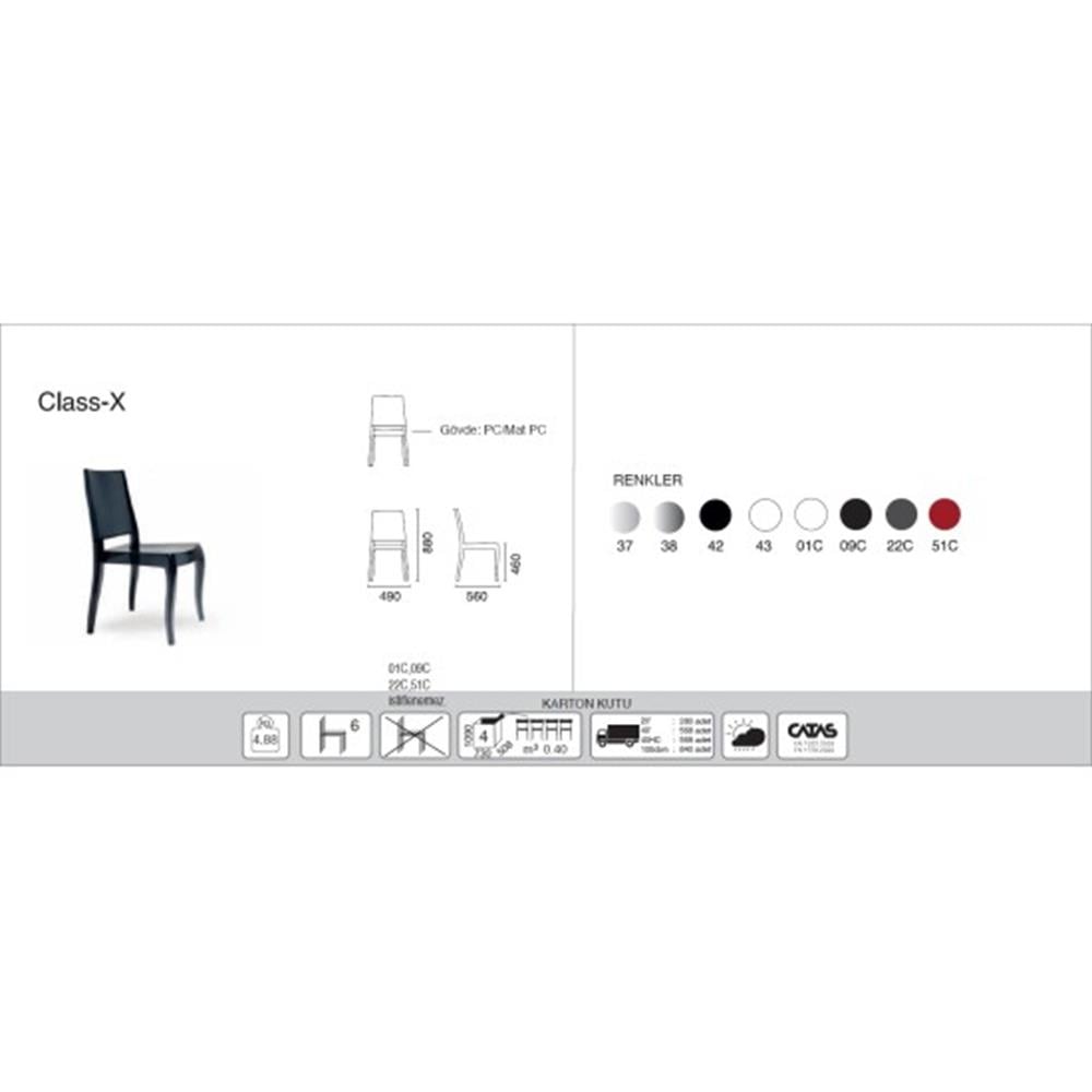 Papatya Class-X Plastik Sandalye Bahçe, Mutfak, Balkon Sandalyesi