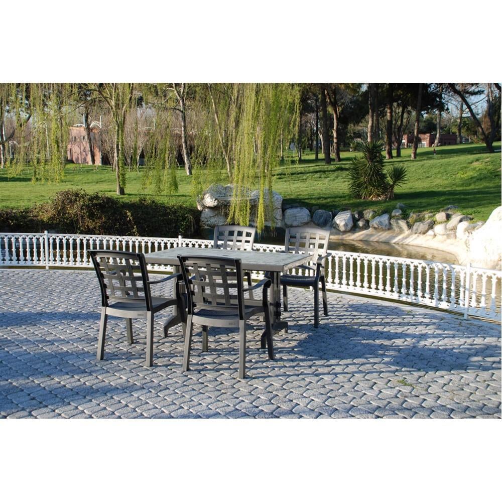 Papatya Diva 80x140 cm Plastik Bahçe Balkon Masası 6 Kişilik