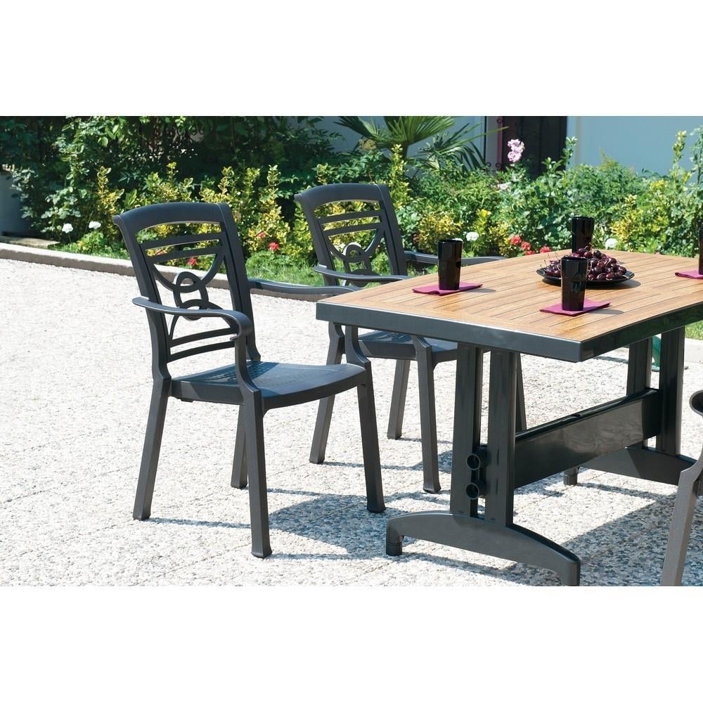 Papatya Diva 80x140 cm Plastik Bahçe Balkon Masası 6 Kişilik