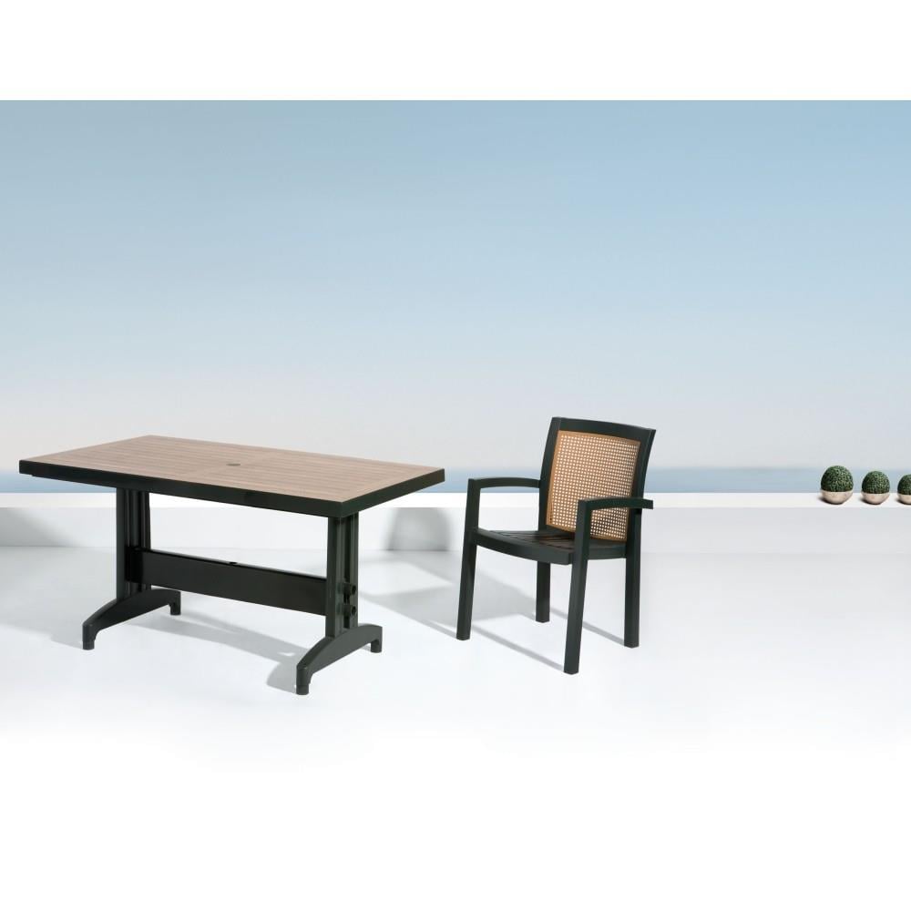 Papatya Diva 80x140 cm Plastik Bahçe Balkon Masası 6 Kişilik