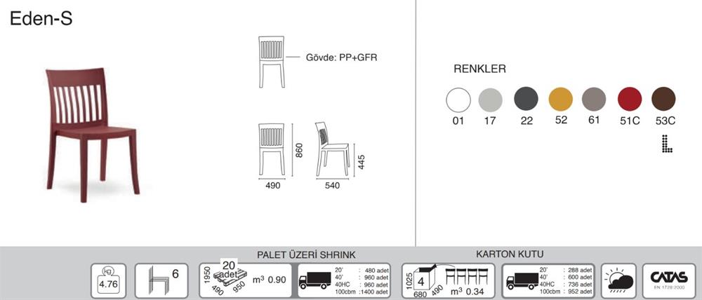 Papatya Eden - S Plastik Sandalye Bahçe, Mutfak, Balkon Sandalyesi