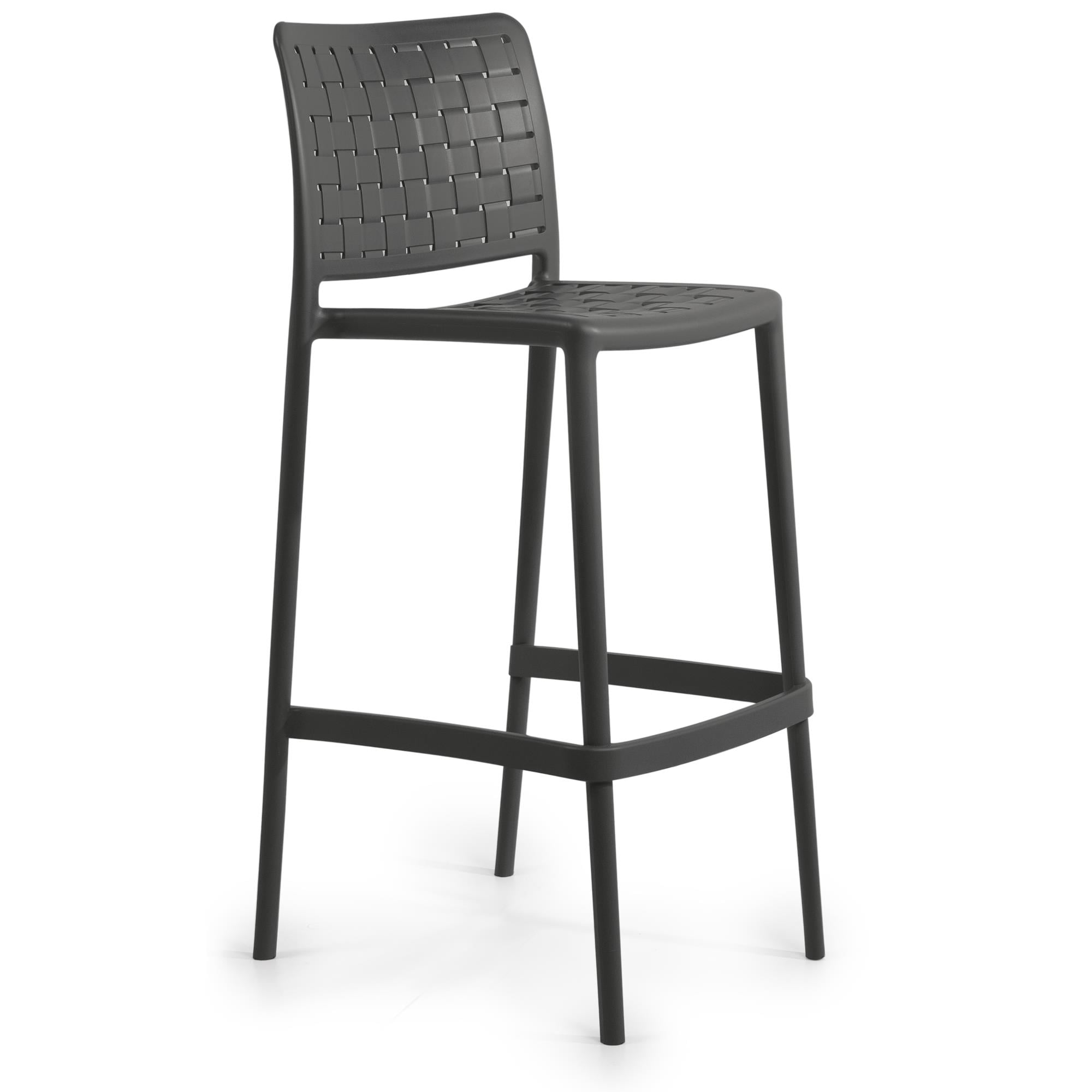 Papatya Fame - S Antrasit 75 cm Bar Tipi Yüksek Sandalye | Plastik Bahçe, Mutfak, Balkon Sandalyesi