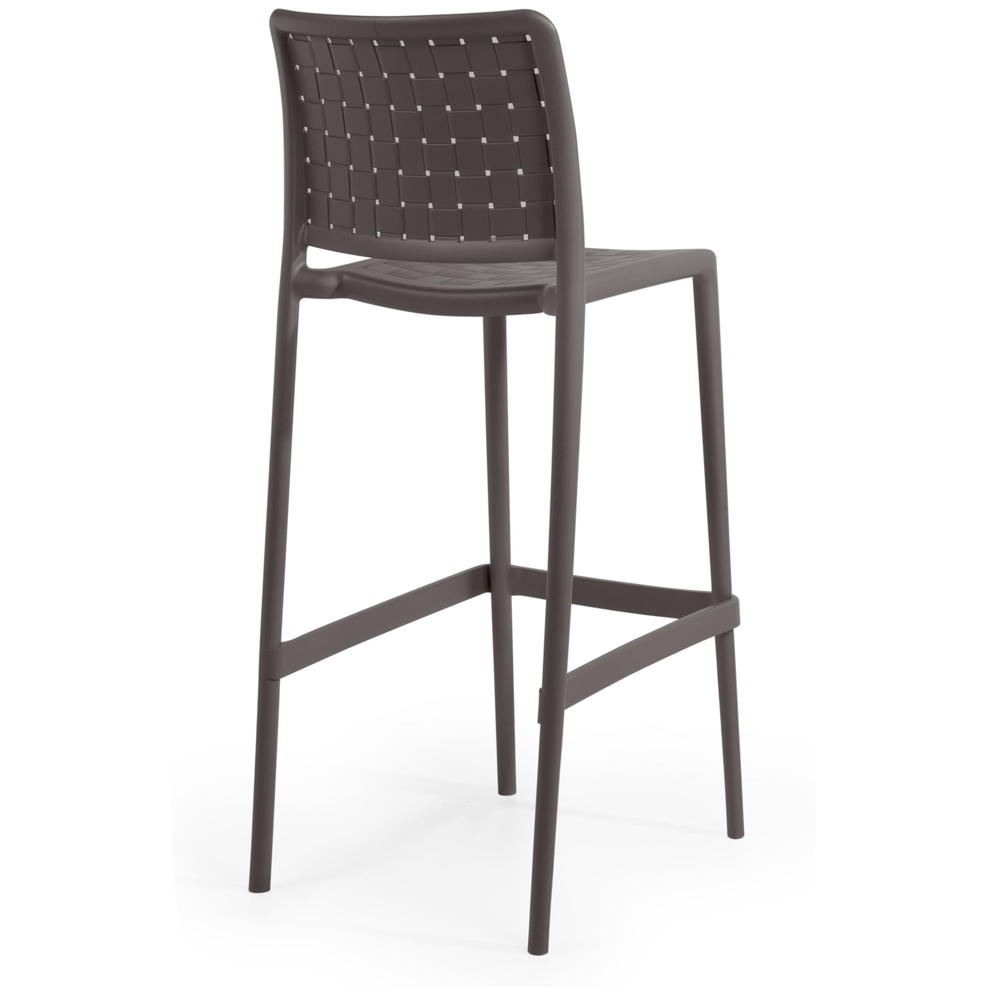 Papatya Fame - S Kahve Renk 75 cm Bar Tipi Yüksek Sandalye | Plastik Bahçe, Mutfak, Balkon Sandalyesi