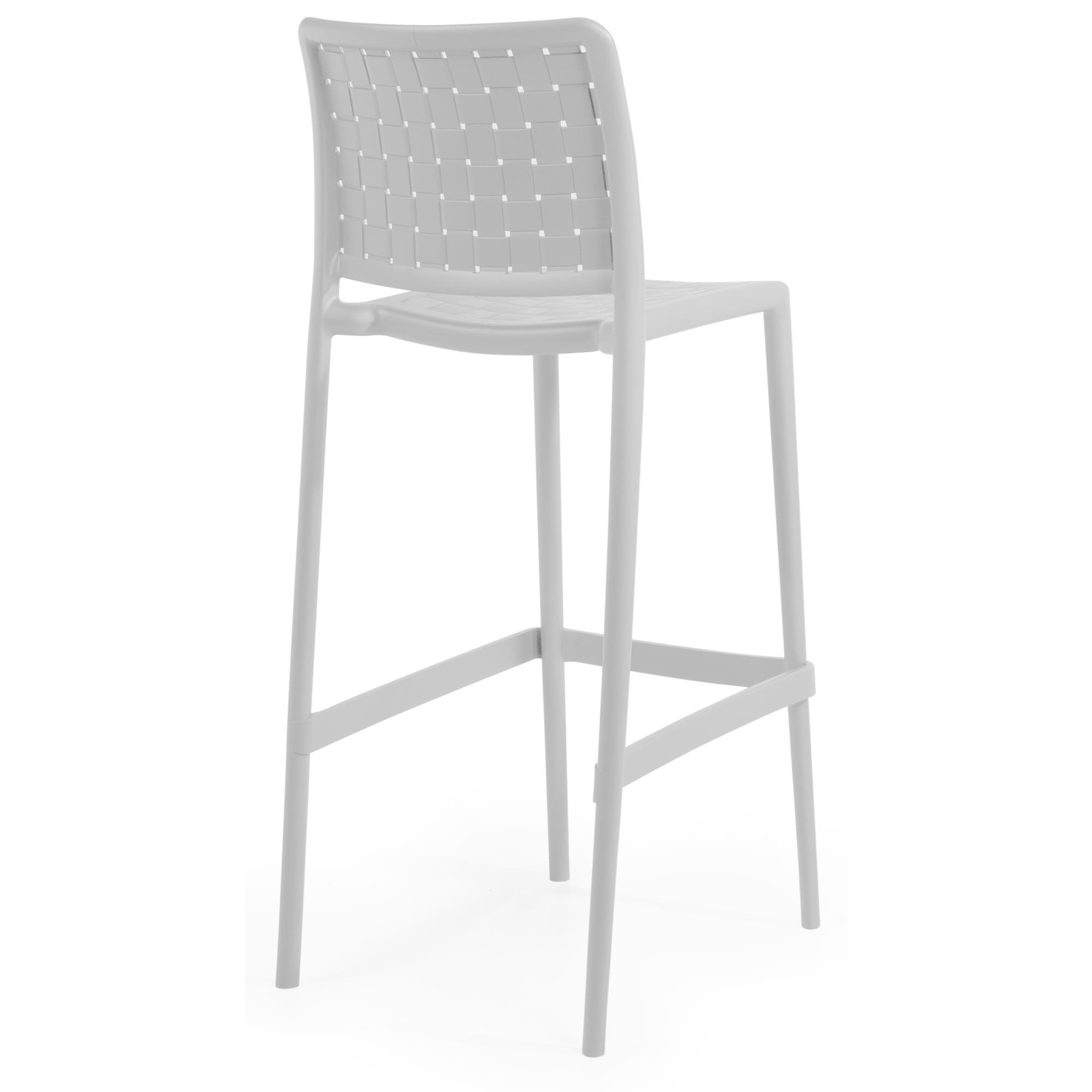 Papatya Fame - S Beyaz 75 cm Bar Tipi Yüksek Sandalye | Plastik Bahçe, Mutfak, Balkon Sandalyesi