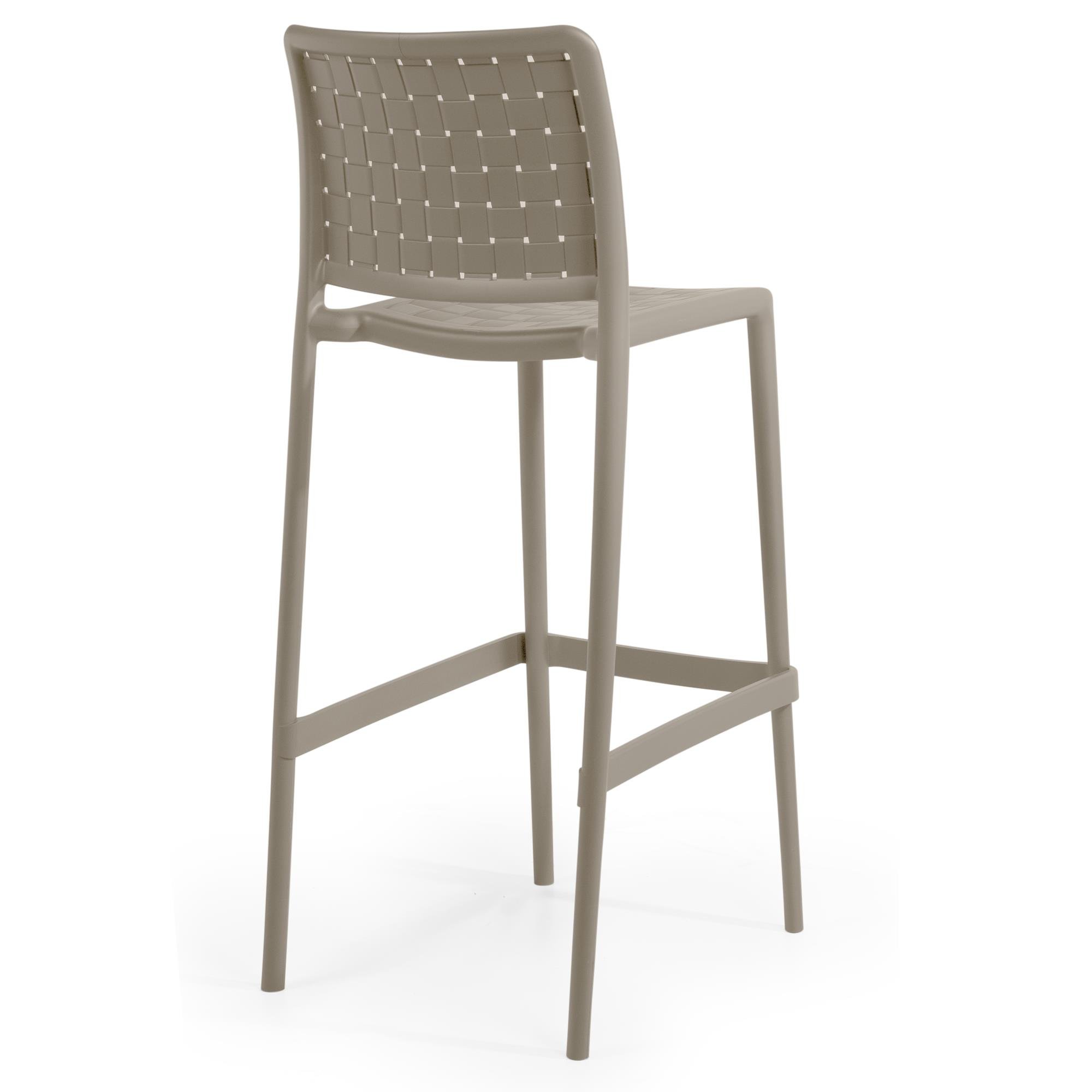 Papatya Fame - S Bej 75 cm Bar Tipi Yüksek Sandalye | Plastik Bahçe, Mutfak, Balkon Sandalyesi