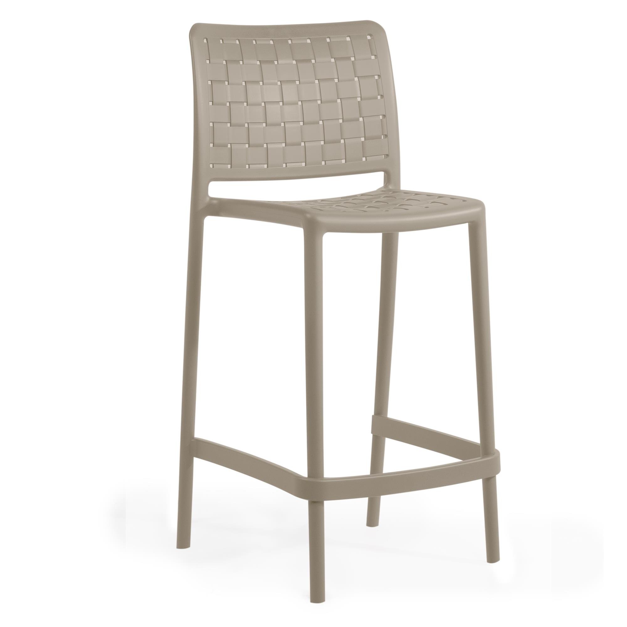 Papatya Fame - S Bar 65 cm Bej Plastik Sandalye Bahçe, Mutfak, Balkon Sandalyesi